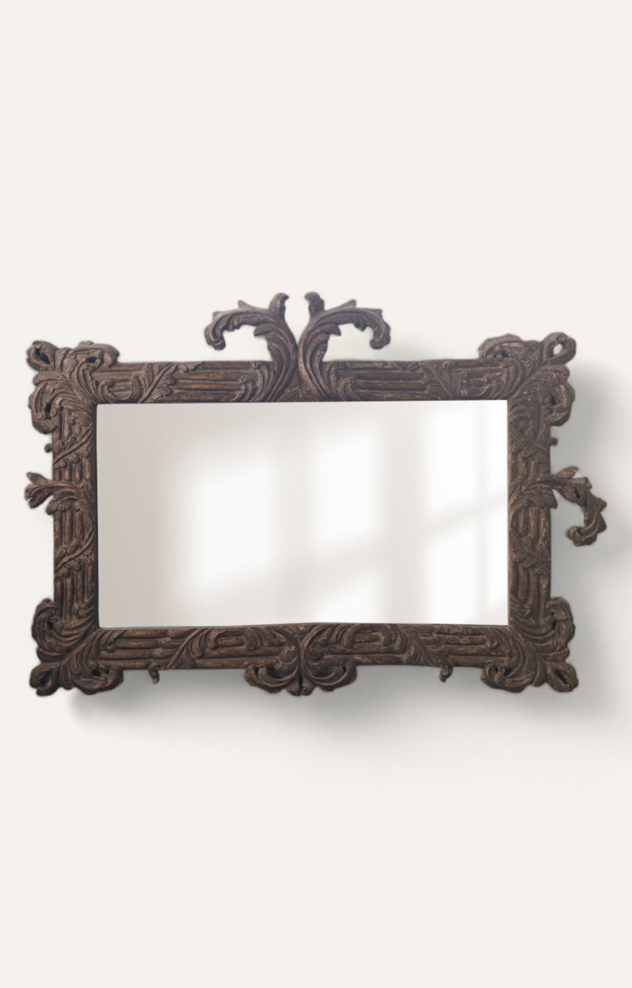 Athena Wood Antique Wall Mirror