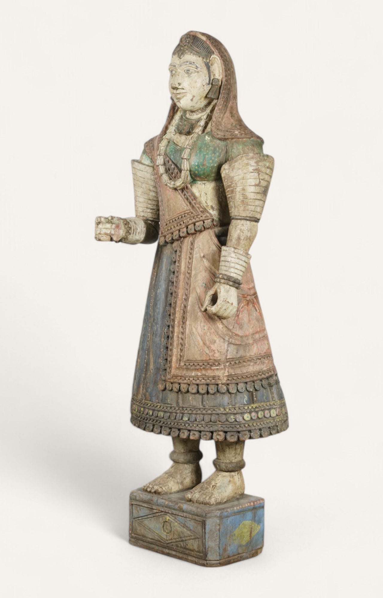 Abstract Decor: Handcarved Wooden Female Figure