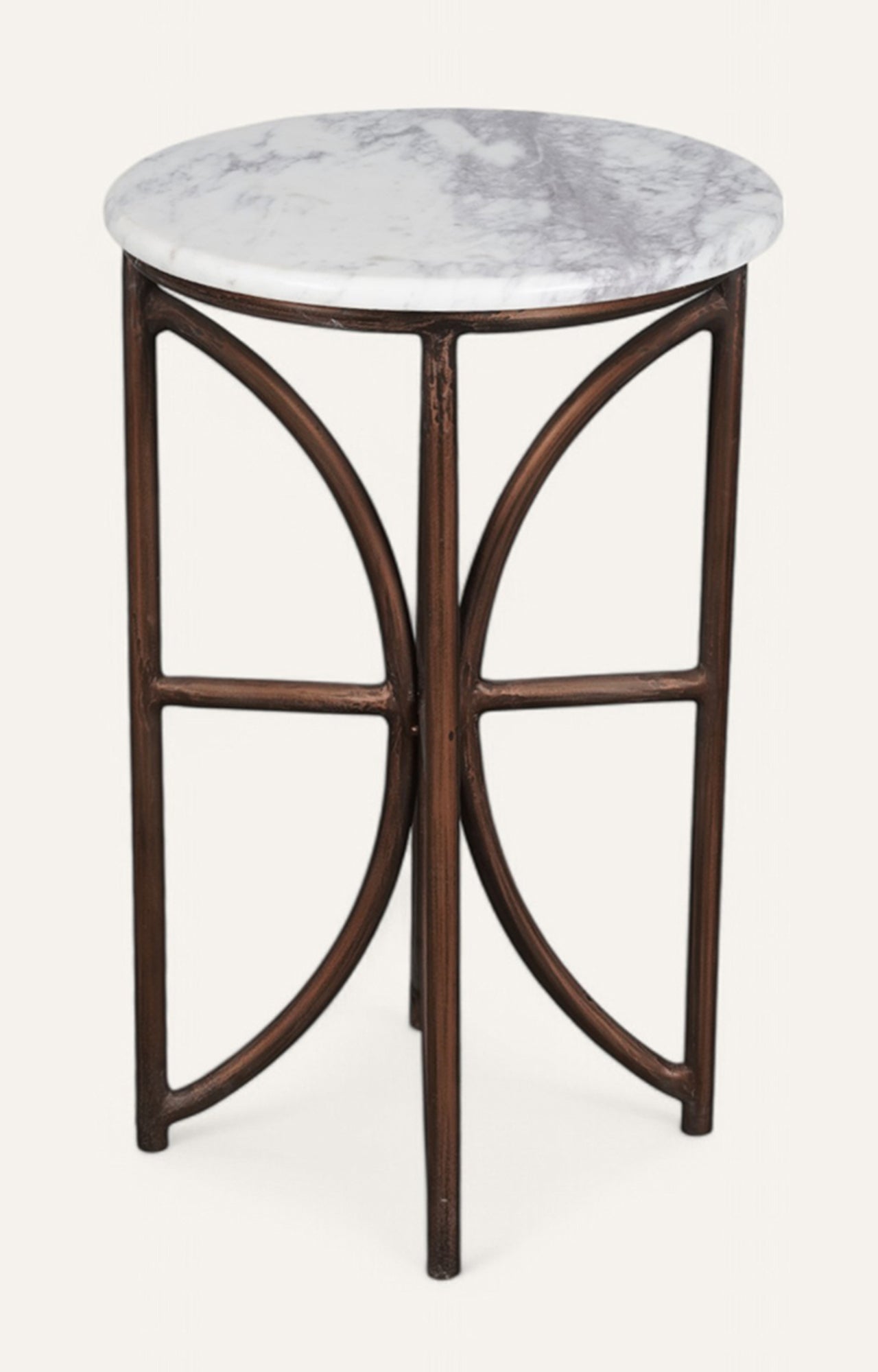 Round Accent Table with Metal Base
