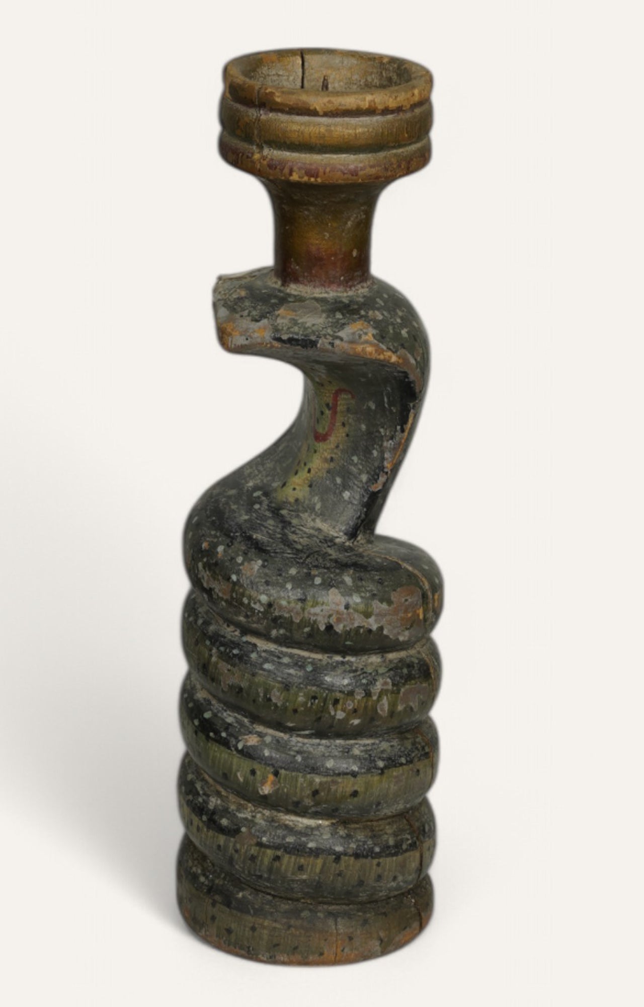 Mystic Wooden Spiral Vintage Candle Stand