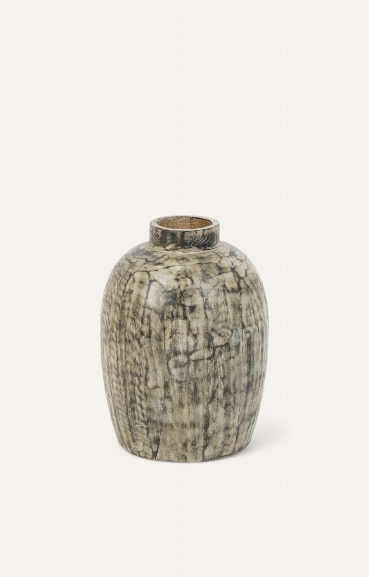 Distressed Wooden Vase Set of 2