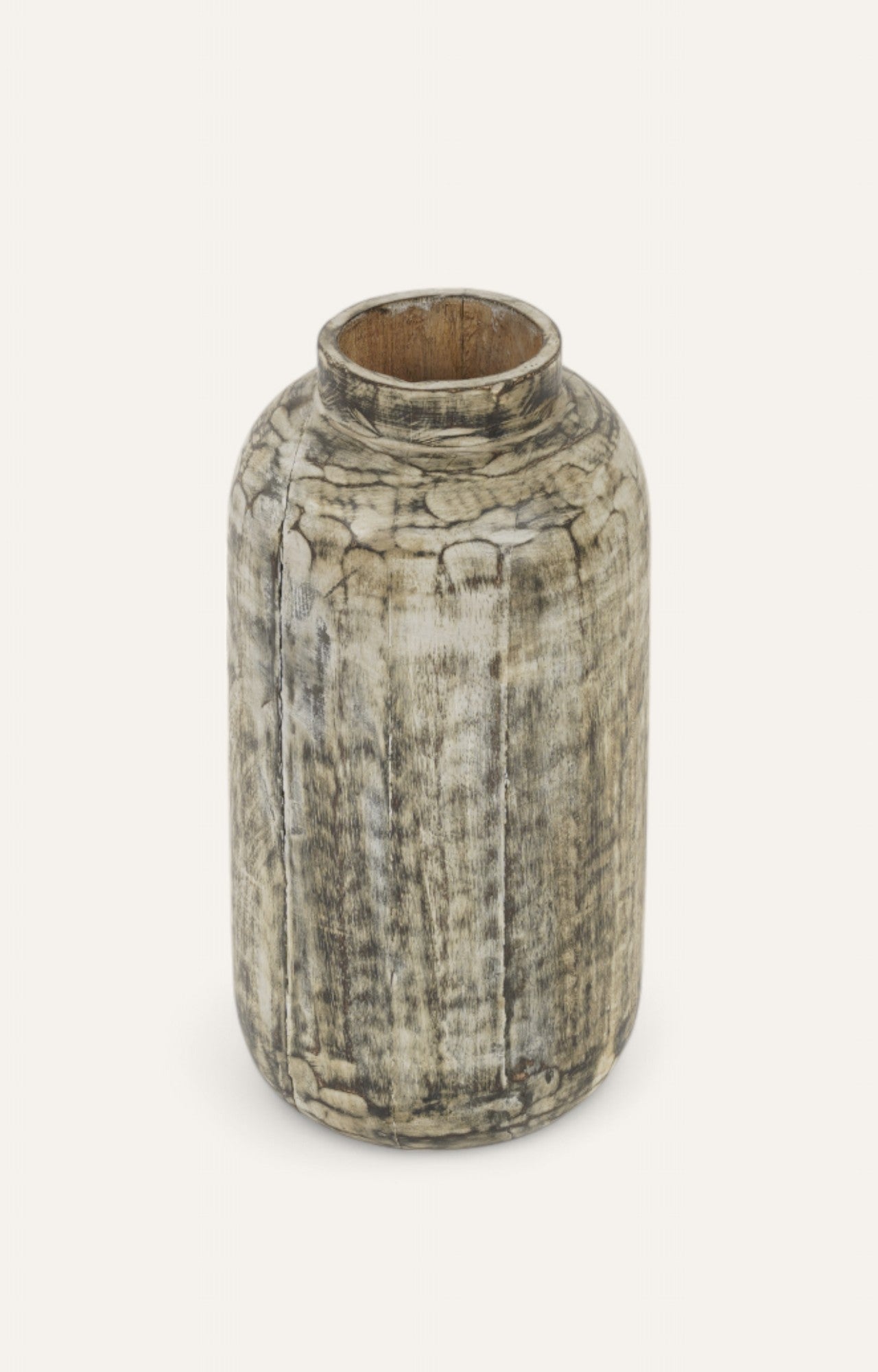 Distressed Wooden Vase Set of 2