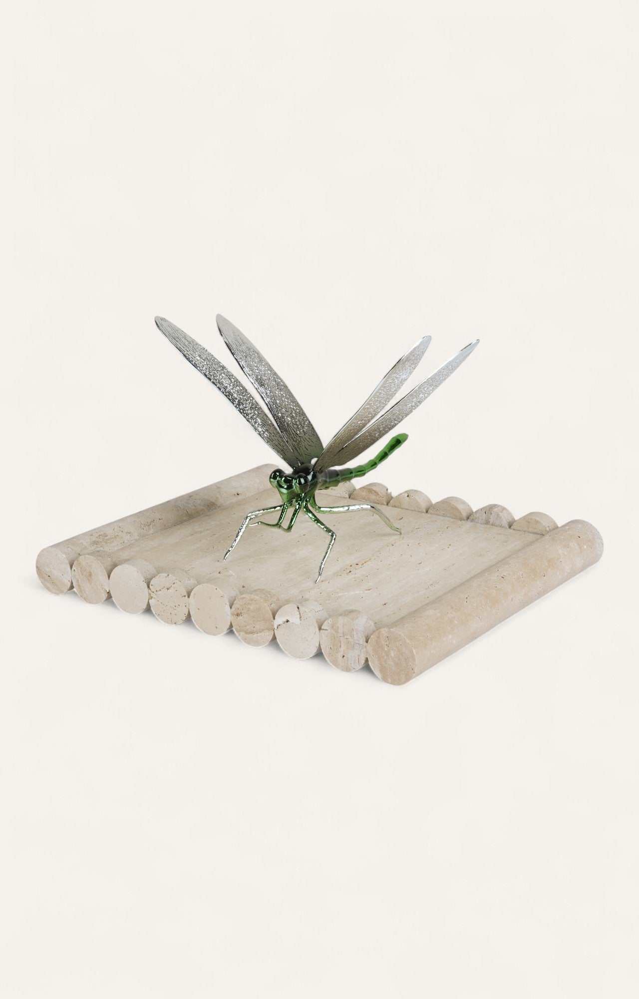 Dragonfly Travertine Tray