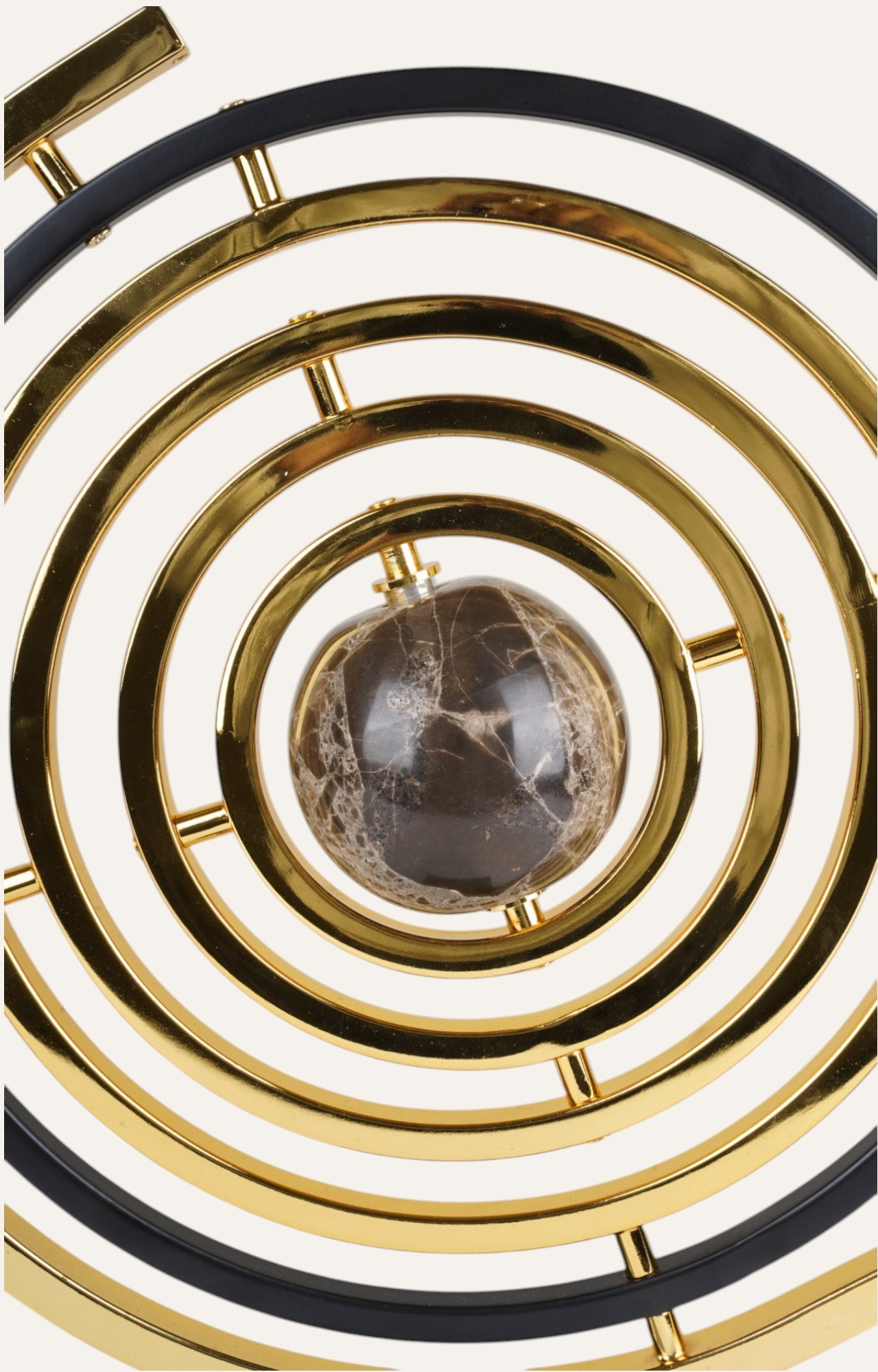 Striking Golden Geode Spiral Sculpture