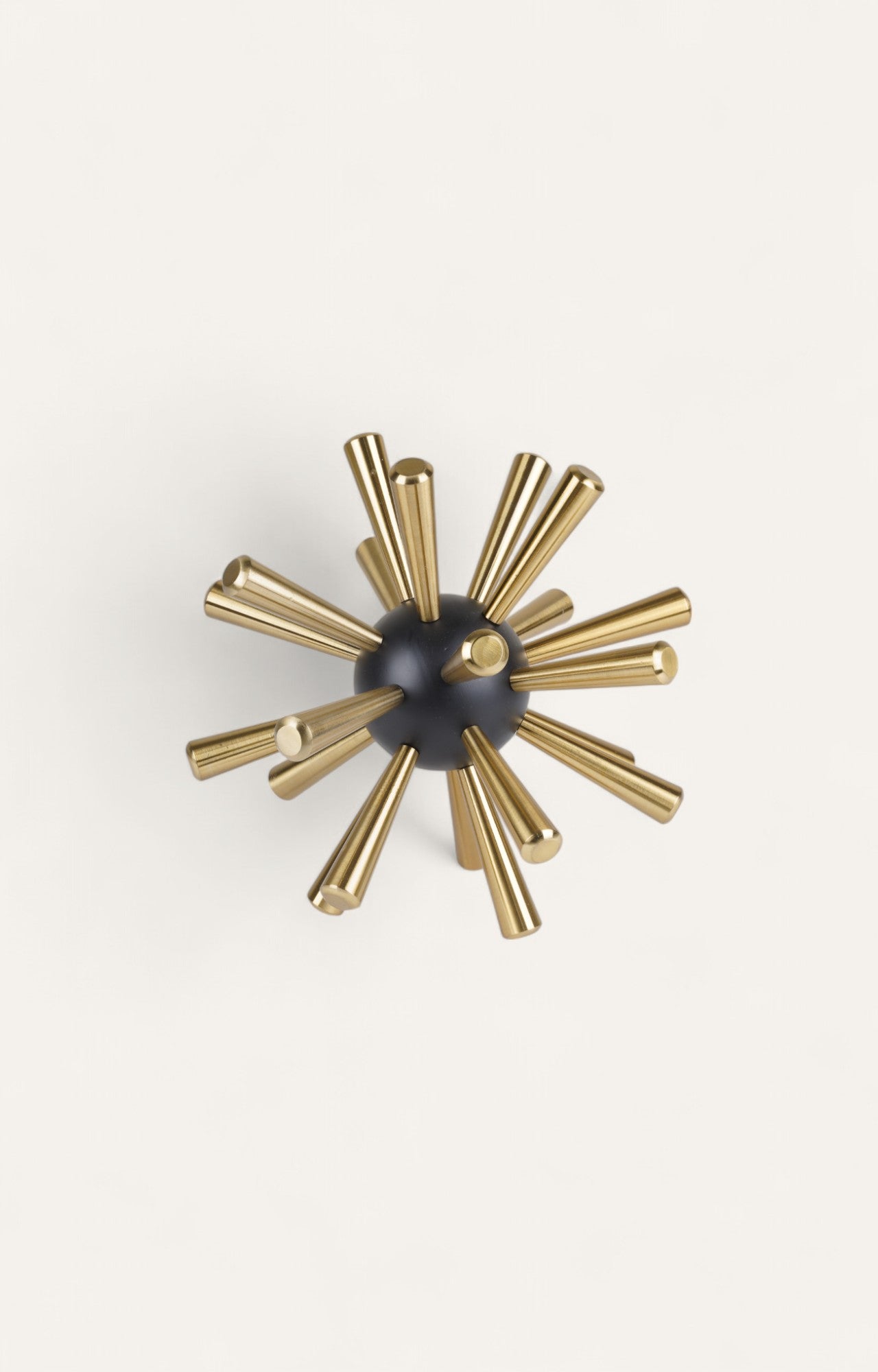 Thorny Black and Gold Metal Barb Ball Sculpture