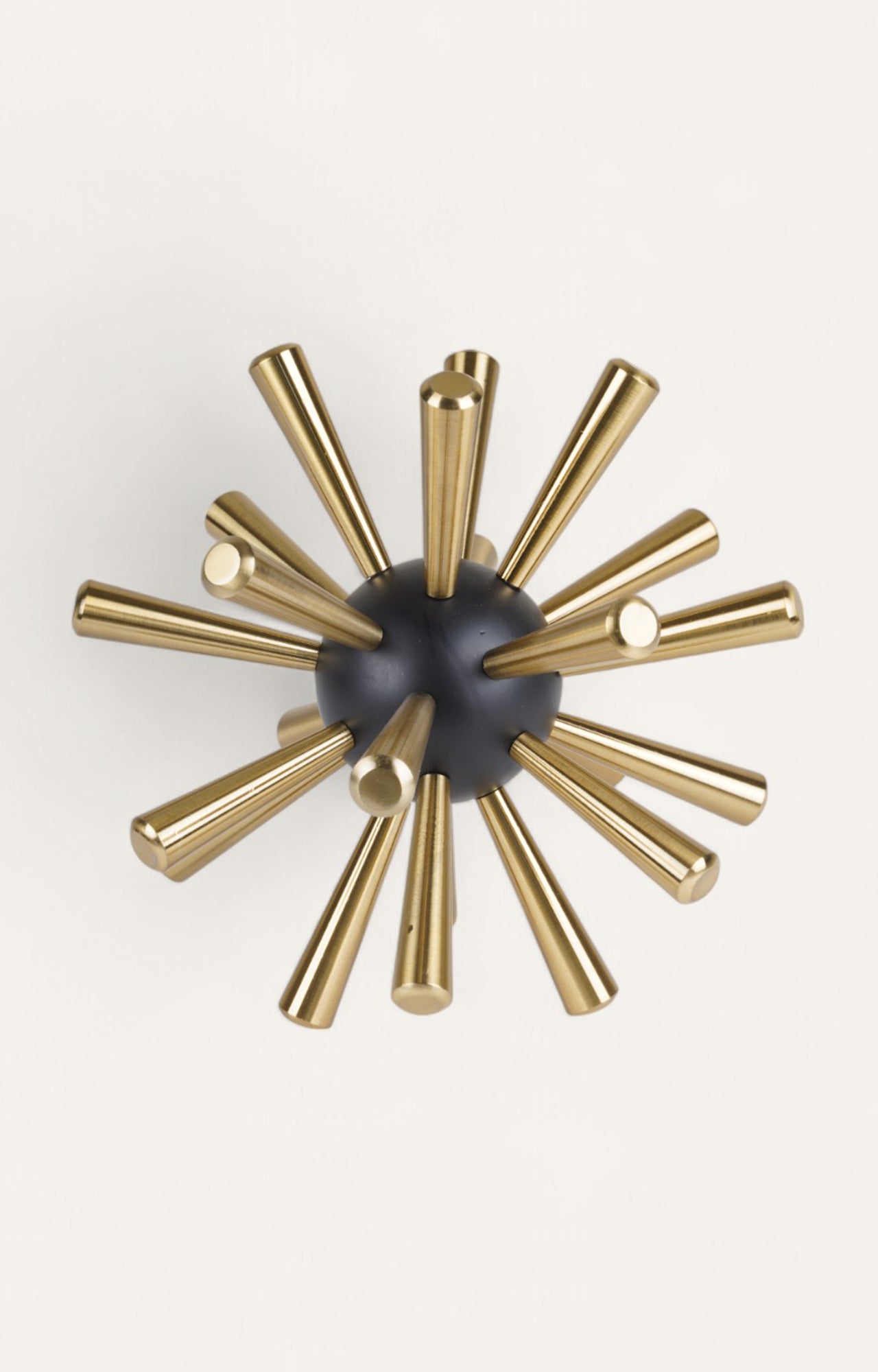 Thorny Black and Gold Metal Barb Ball Sculpture