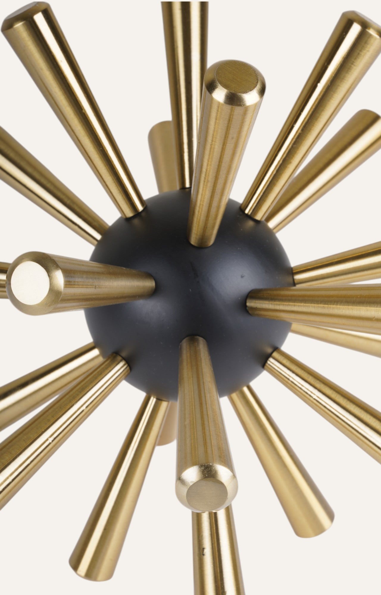 Thorny Black and Gold Metal Barb Ball Sculpture