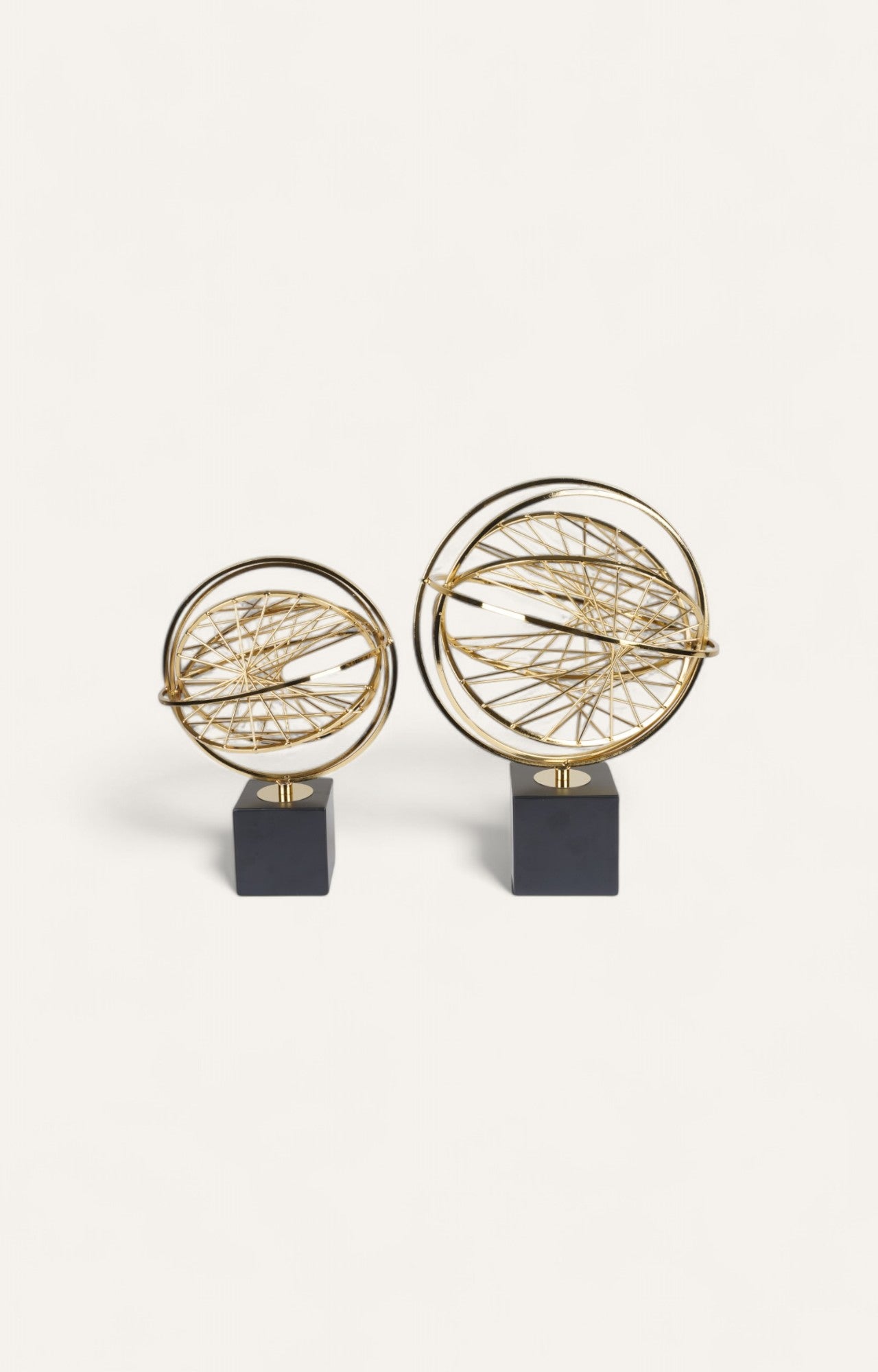 Modern Golden Eclipse Orbital Décor - Set of 2
