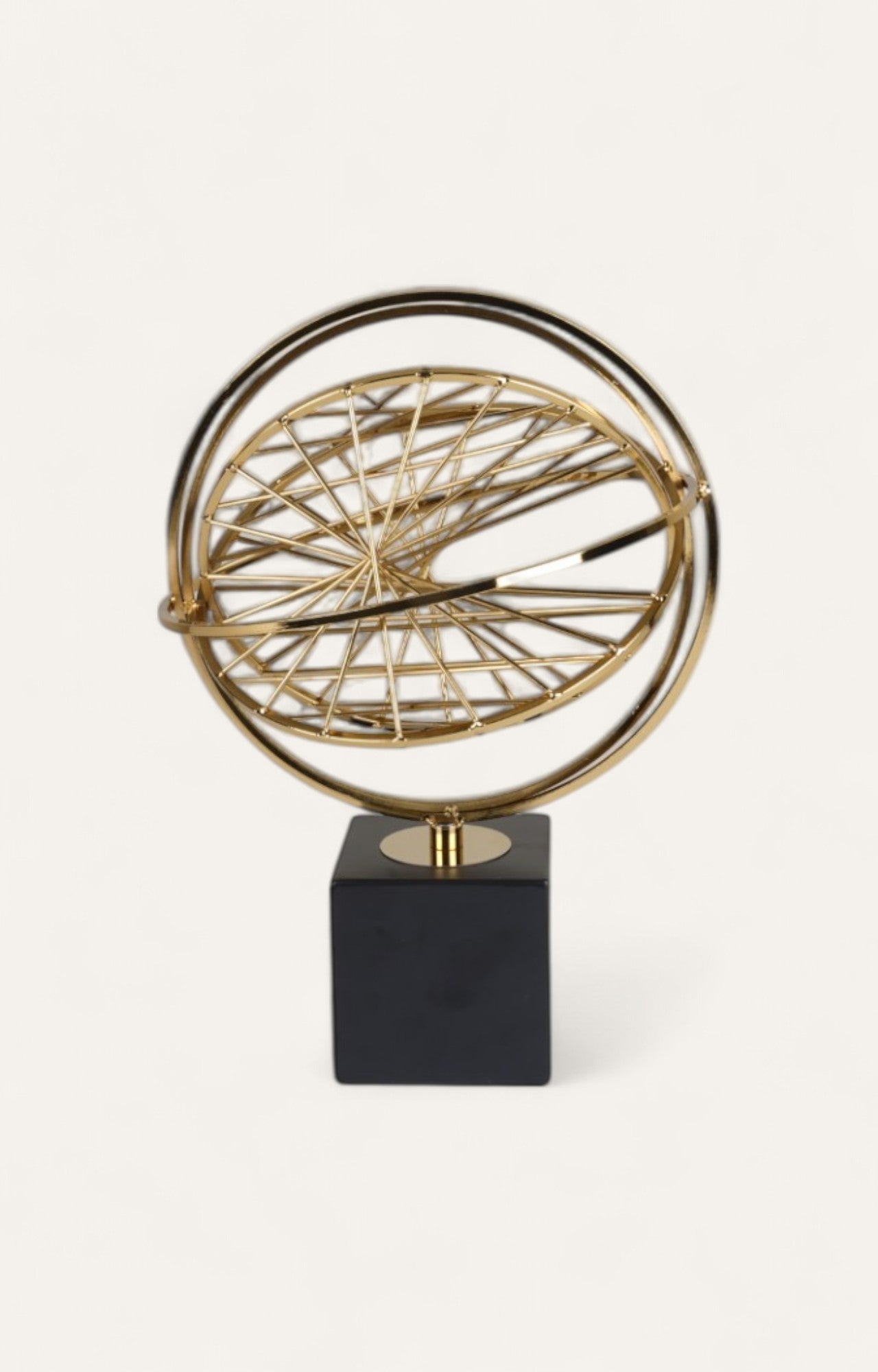 Modern Golden Eclipse Orbital Décor - Set of 2