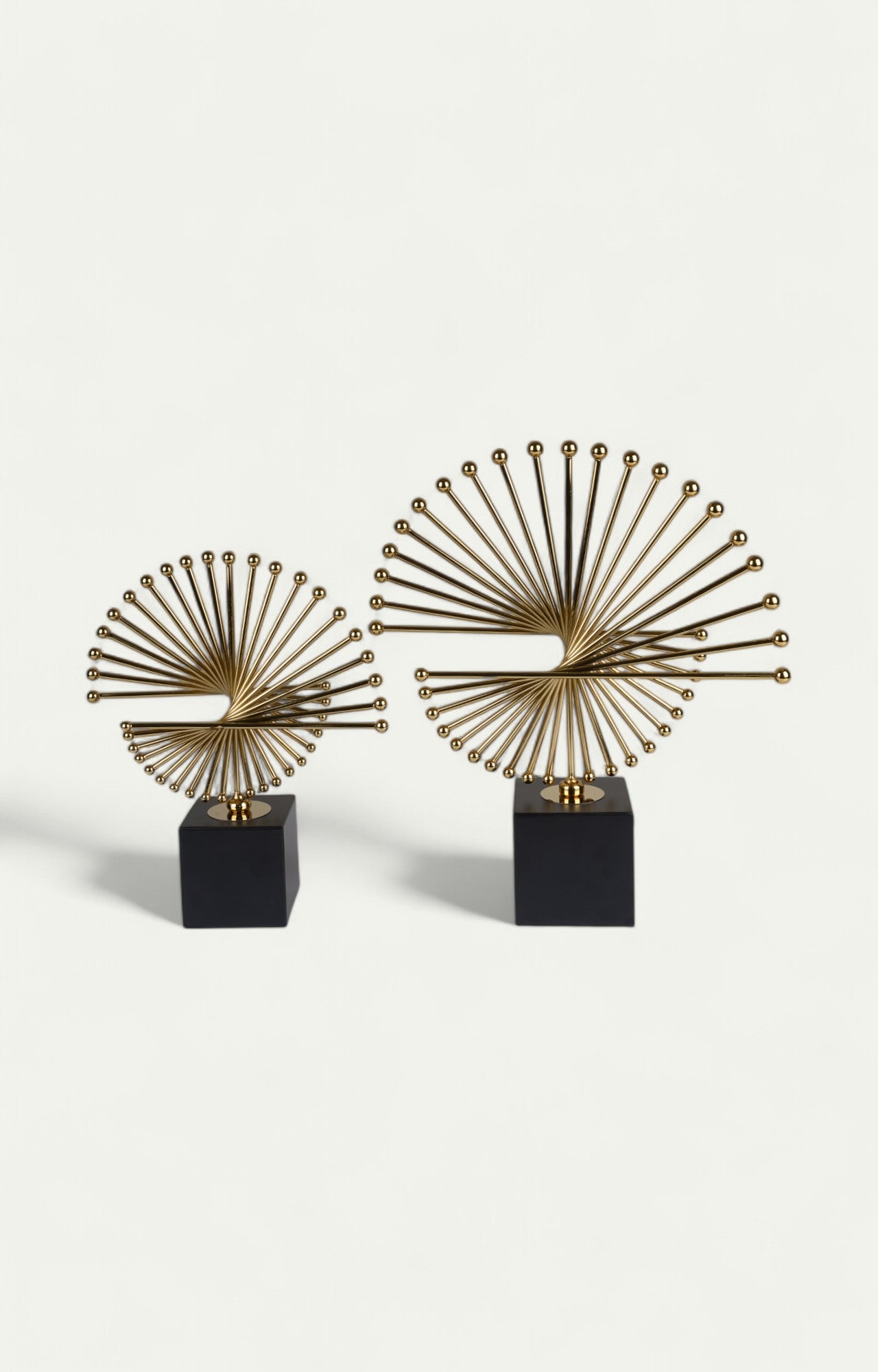 Abstract Golden Metal Table Décor – Set of 2