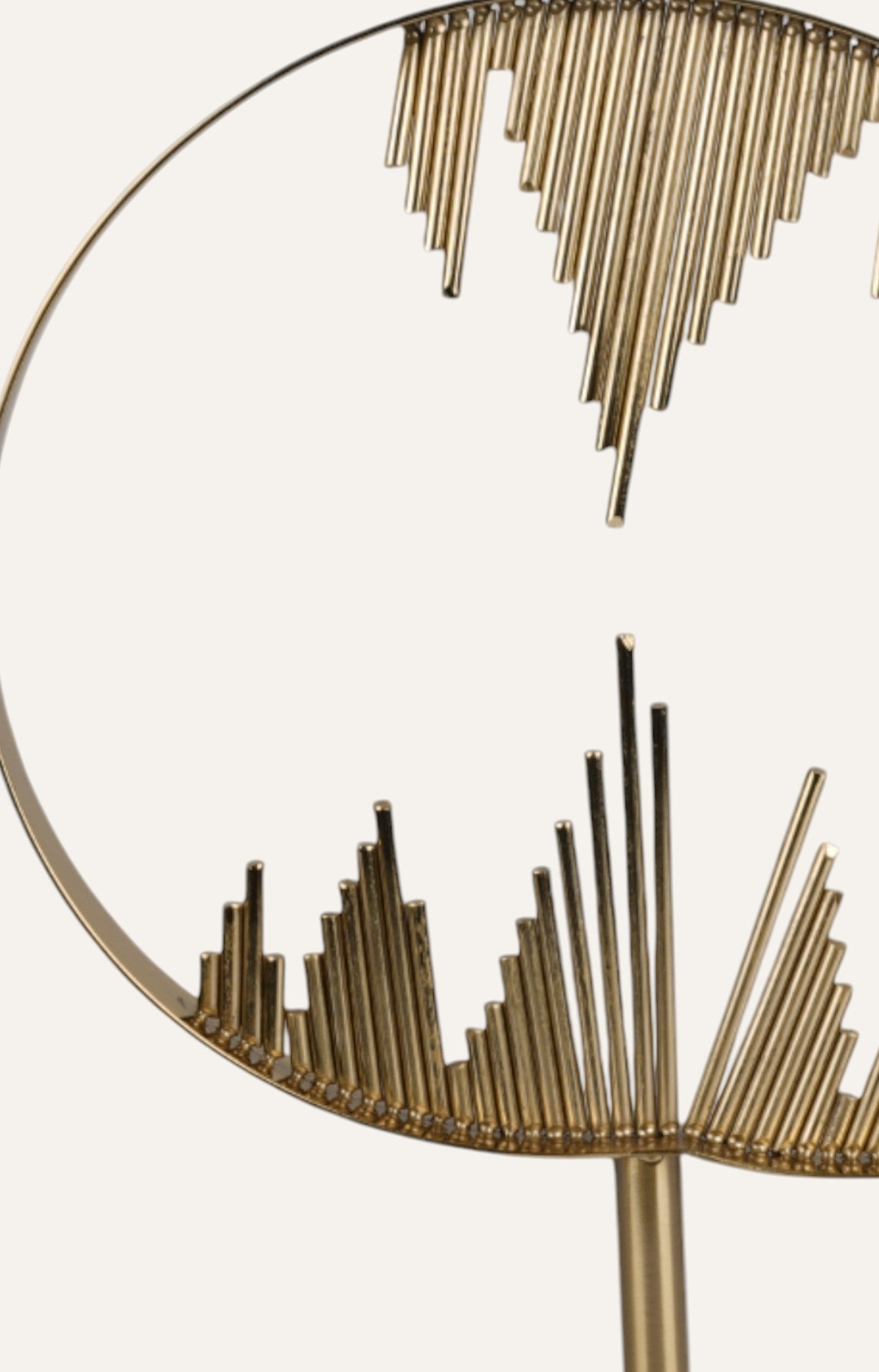 Contemporary Golden Wave Circle Sculpture - Set of 2