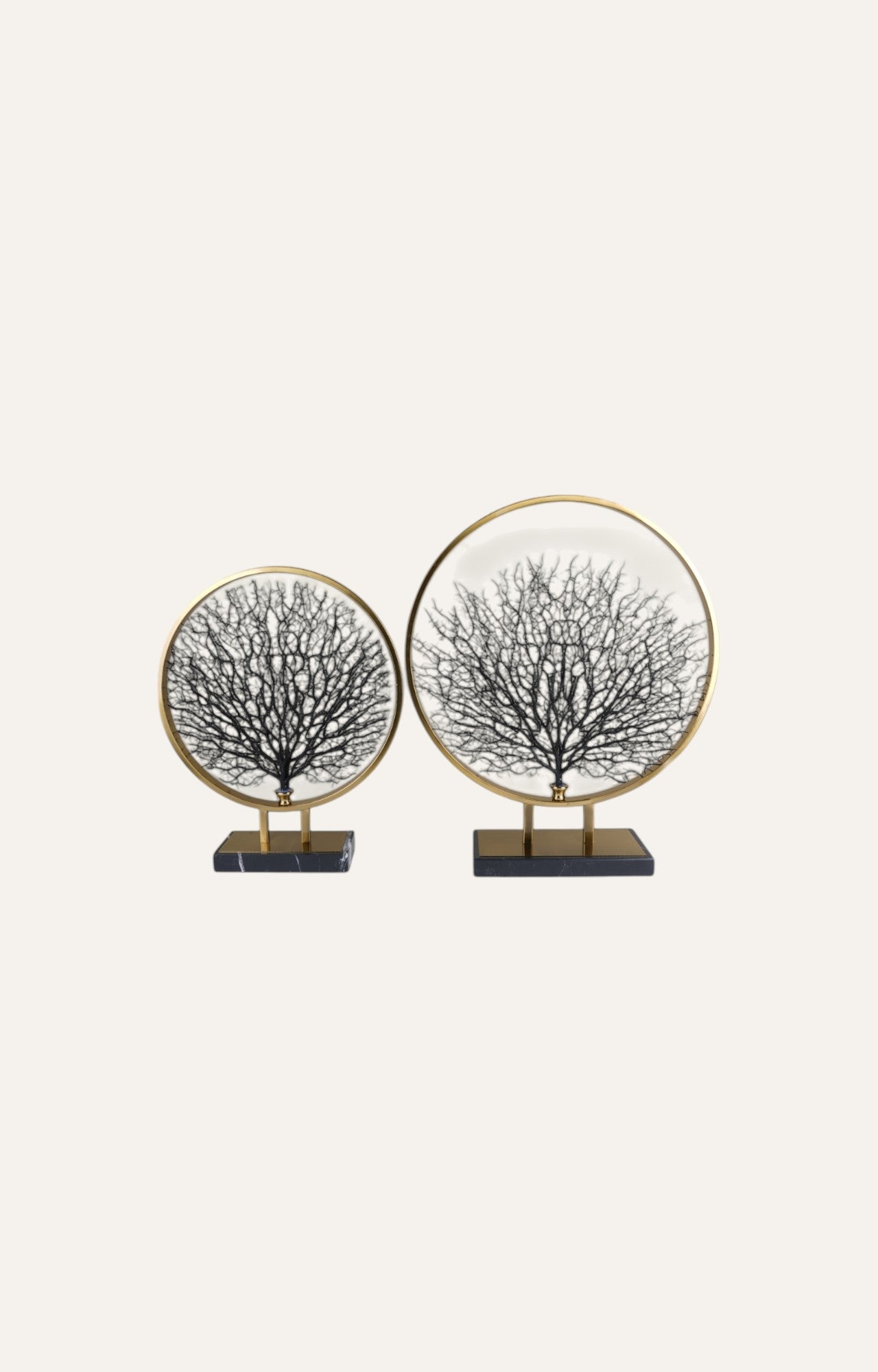 Golden Tree Home Décor Sculpture Pair