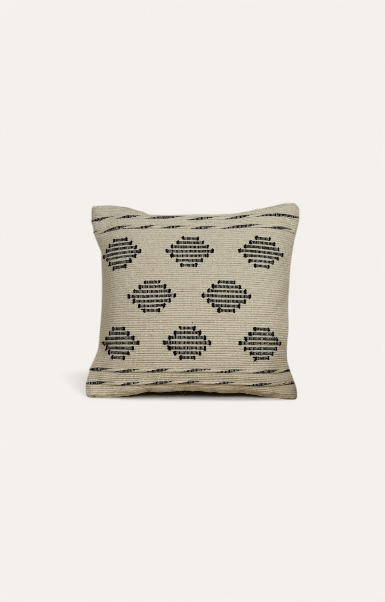 Cotton Dhurrie Cushion with Embroidered Detailing