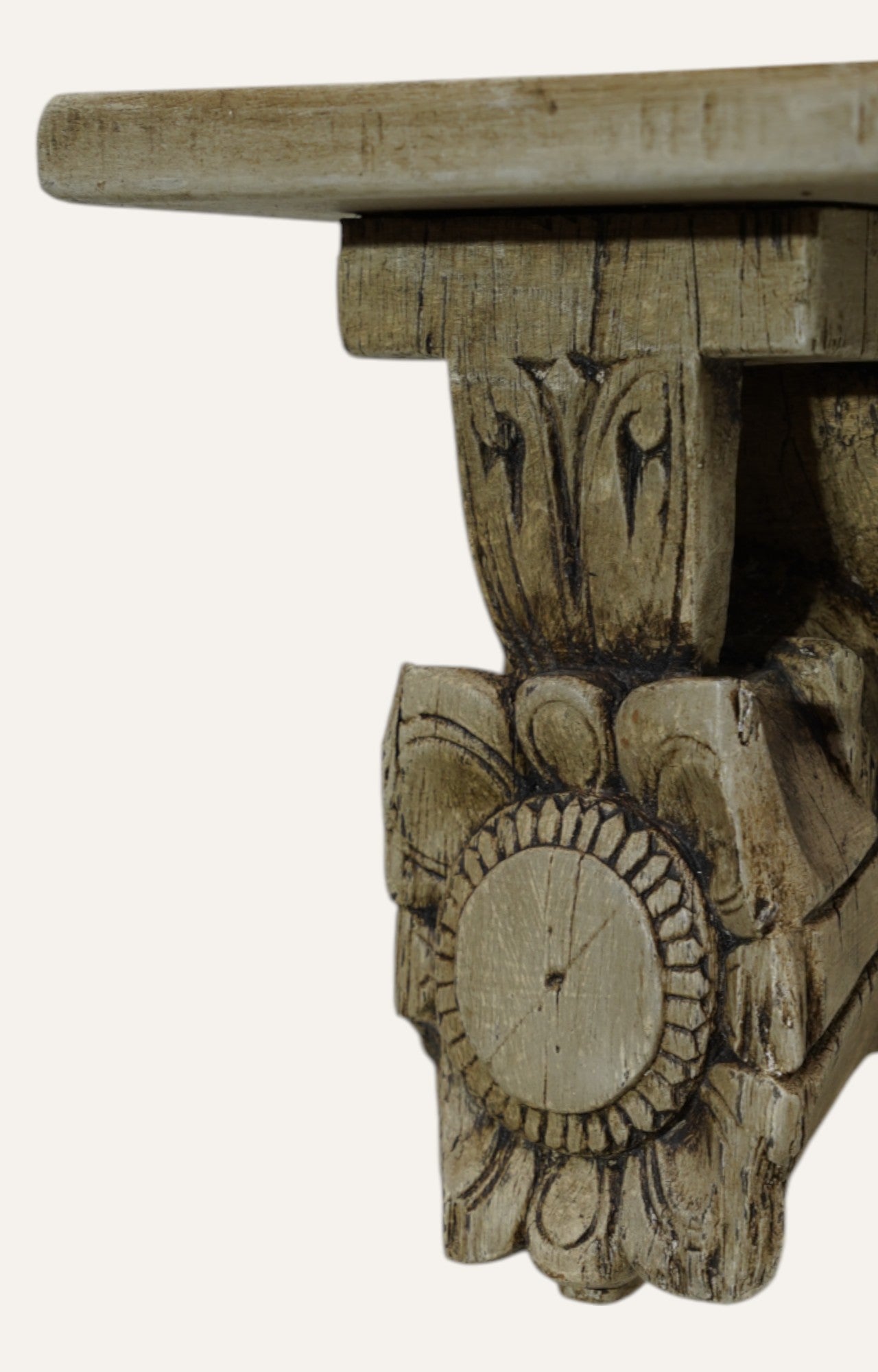 Vintage Wooden Carved Floral Wall Brackets