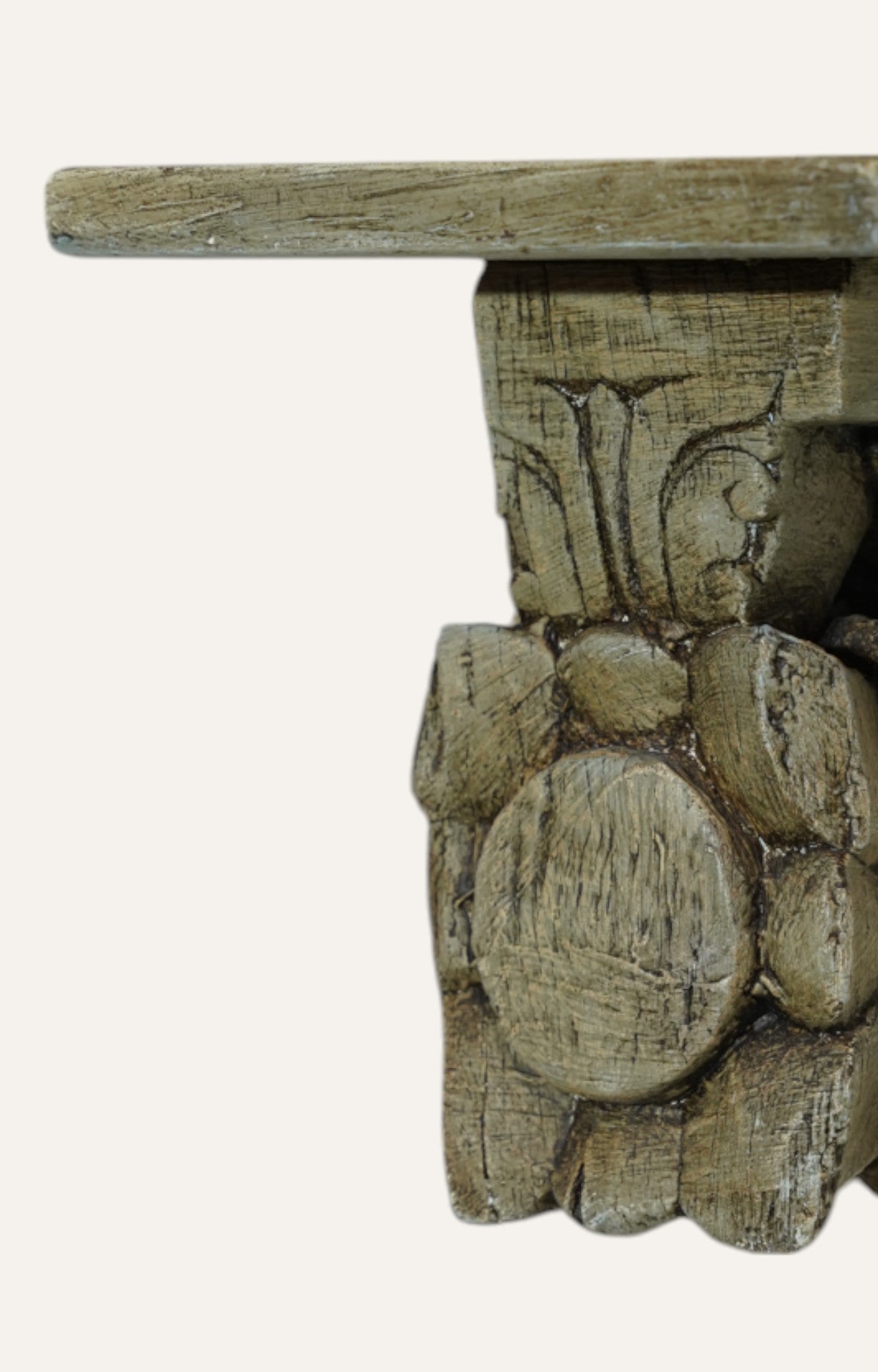 Vintage Wooden Shelf Carved Floral Wall Brackets