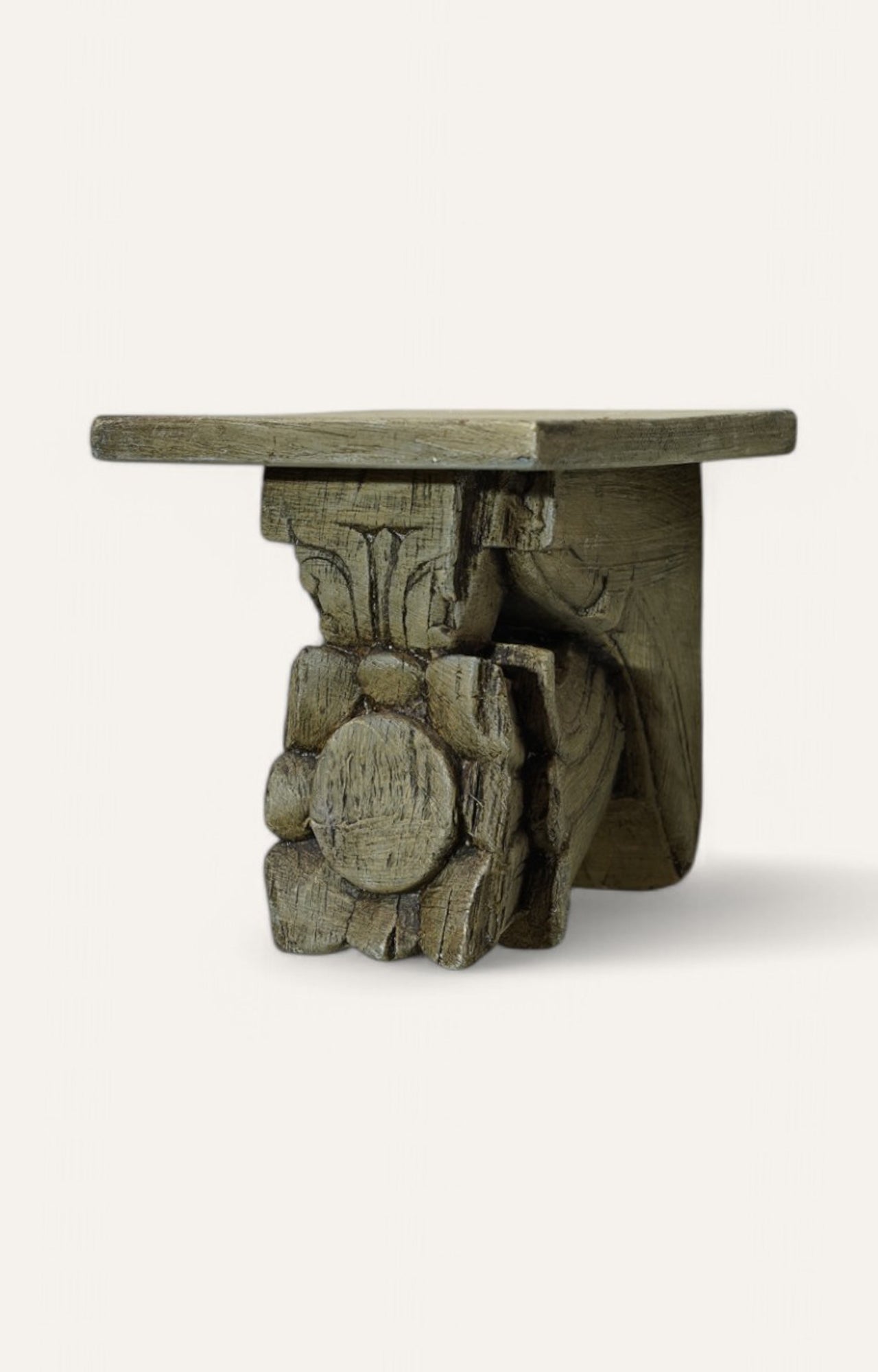 Vintage Wooden Shelf Carved Floral Wall Brackets