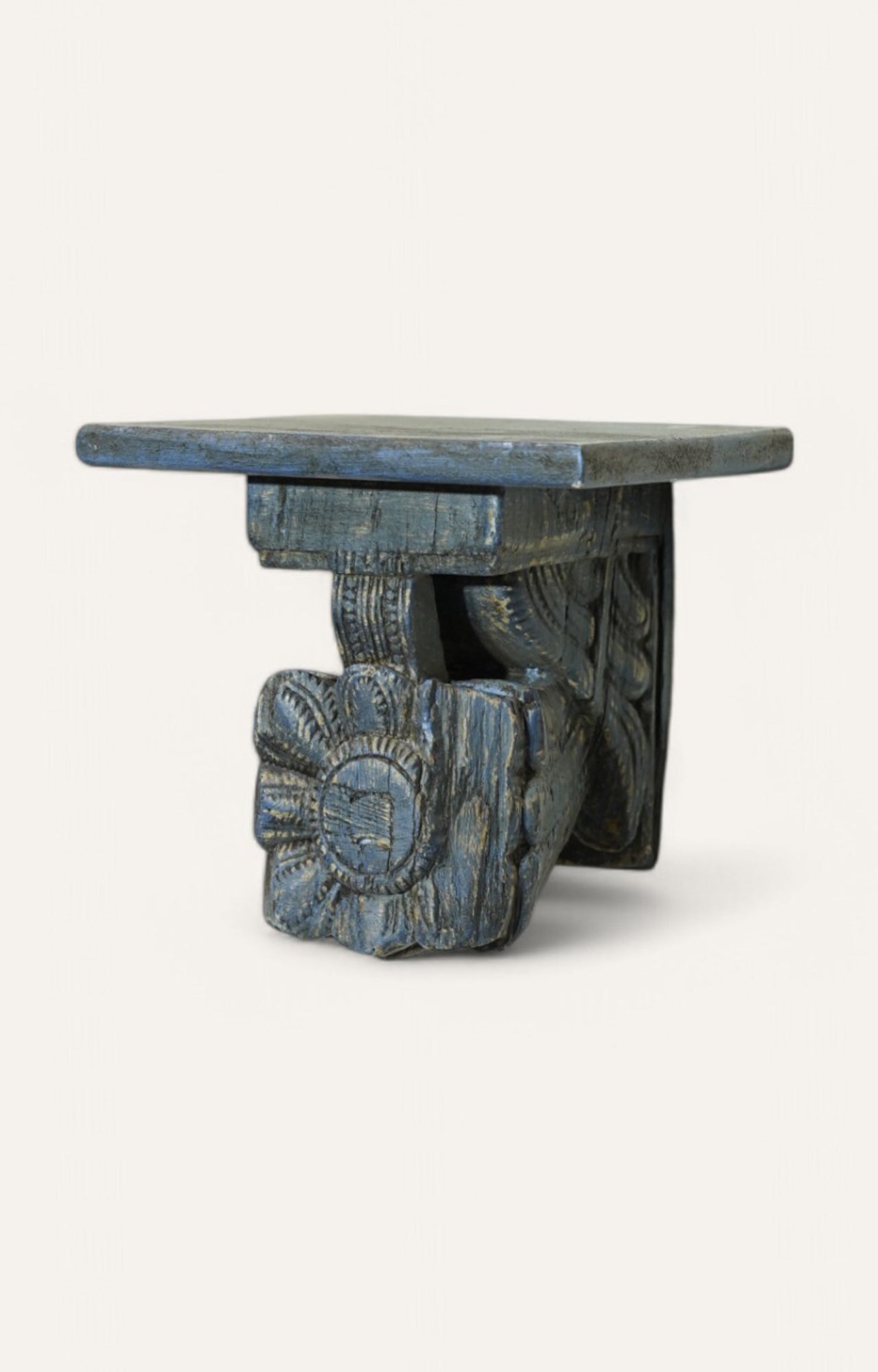 Vintage Wooden Carved Floral Wall Brackets