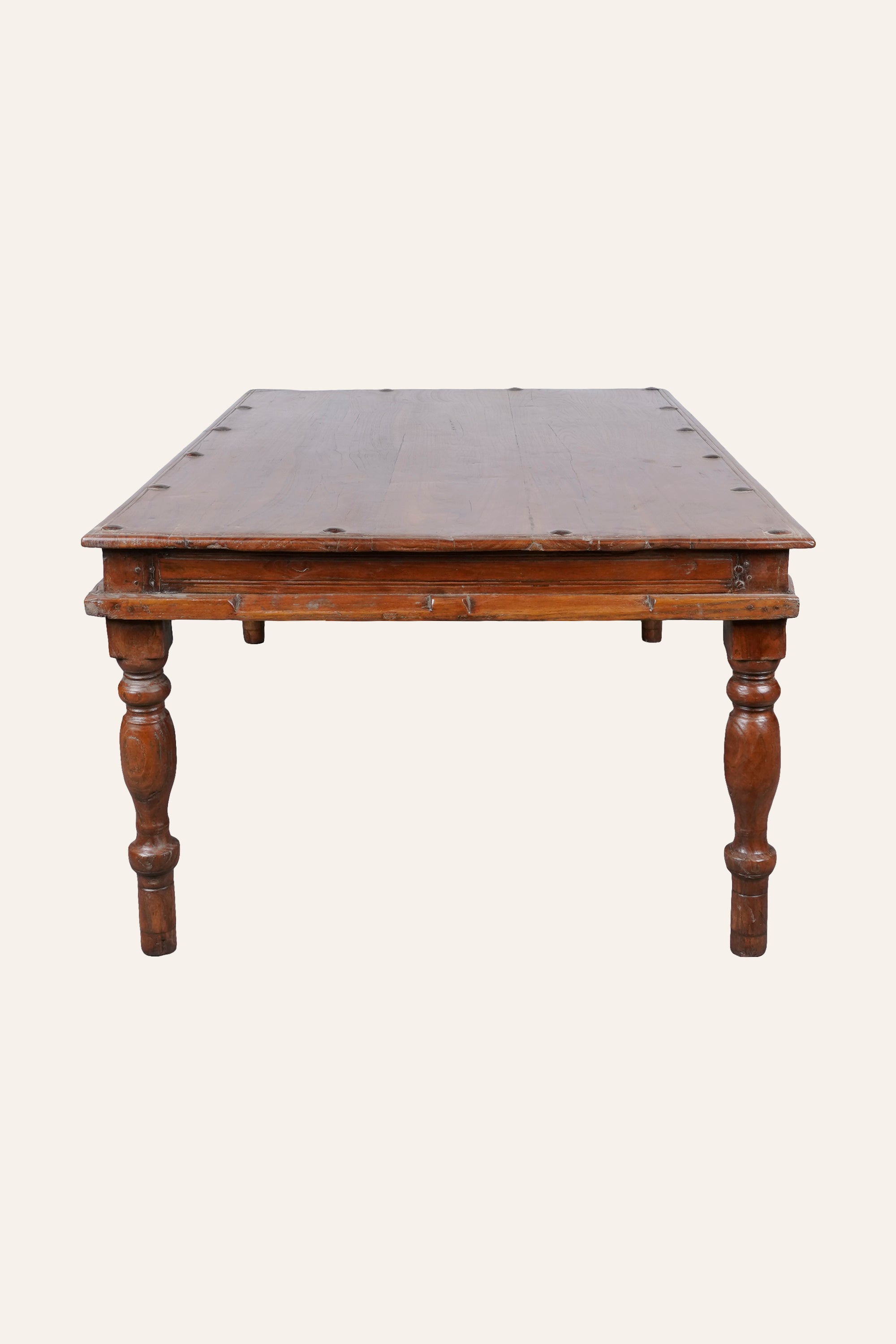 Brown Traditional Wood Coffee Table in Distressed Finish