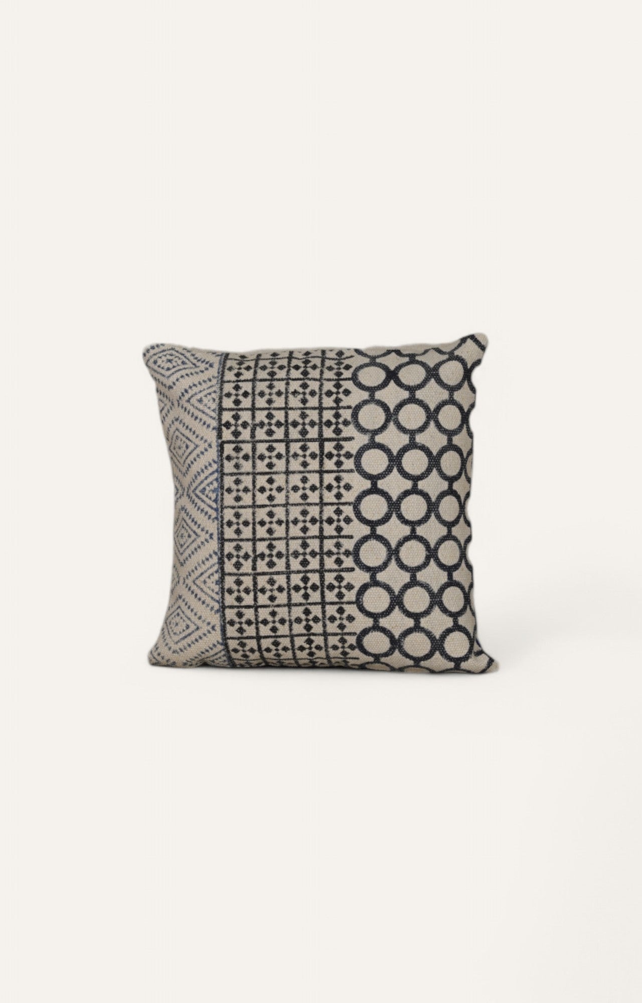 Black and White Geometric Patterned Printed Cushion