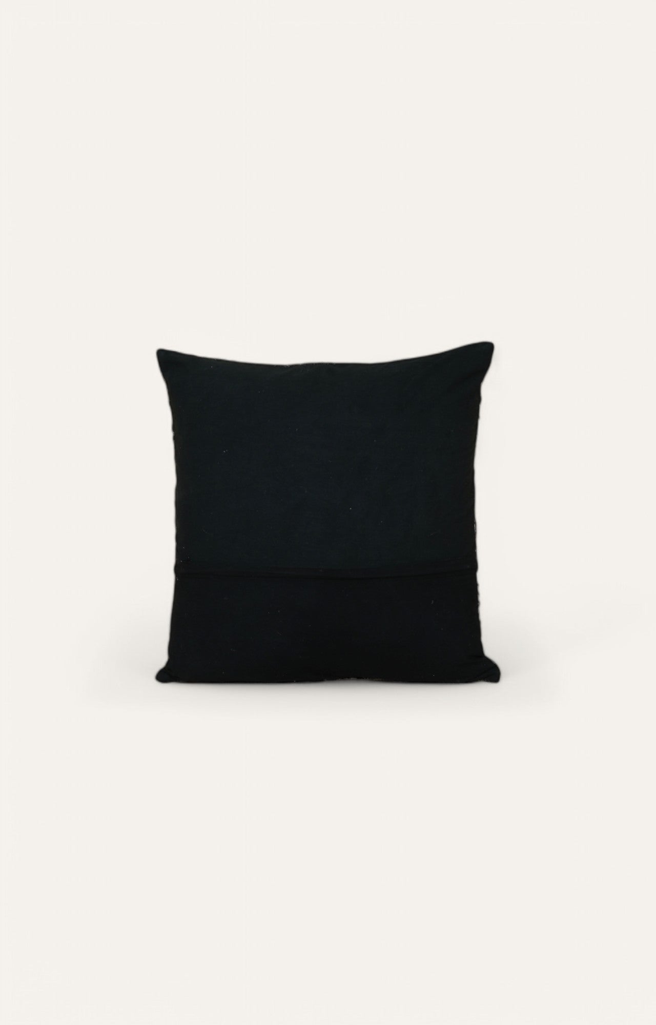 Black Hand-Made Cotton Printed Cushion