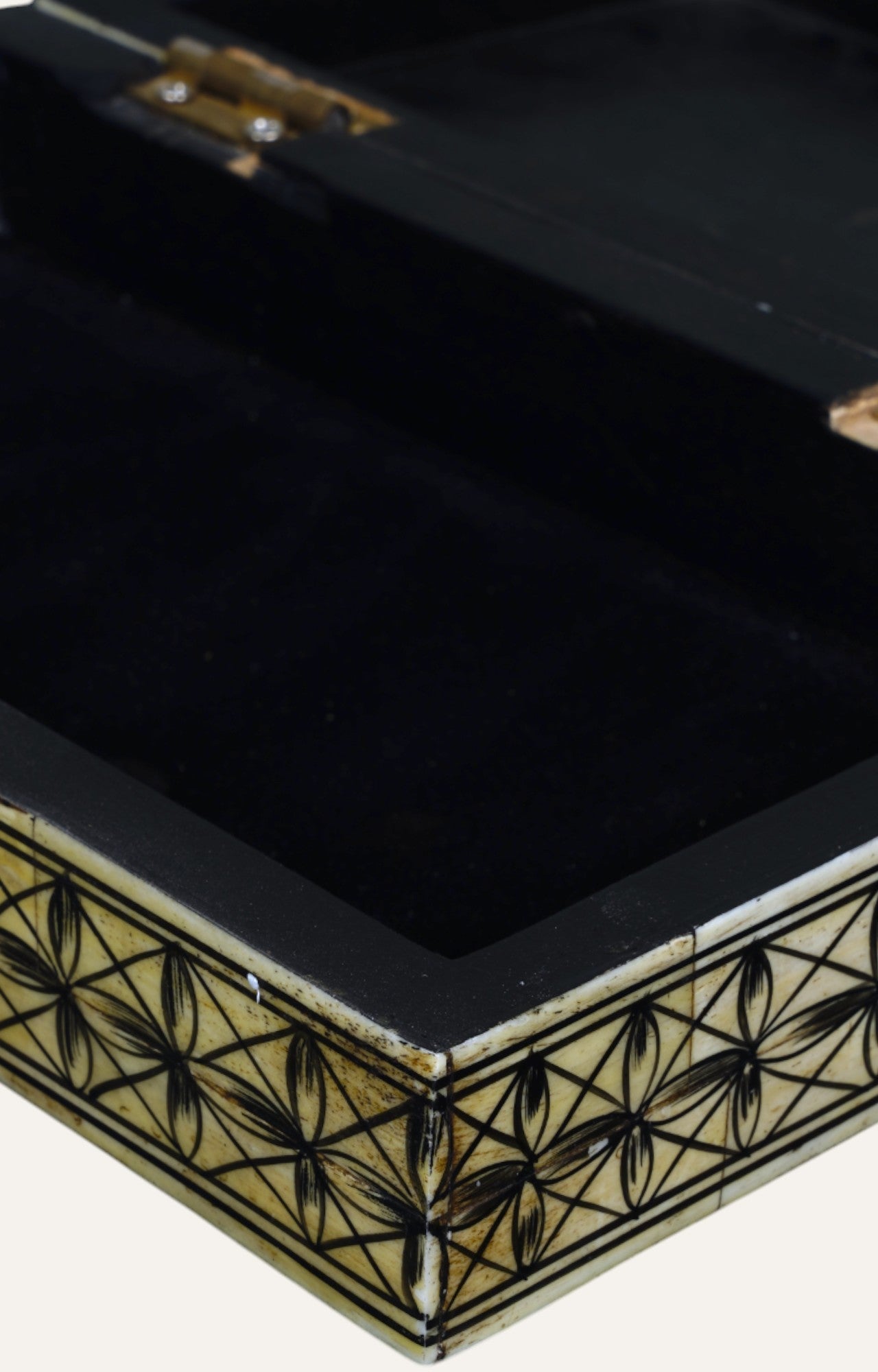 Alluring Floral Hand-Painted Bone Box