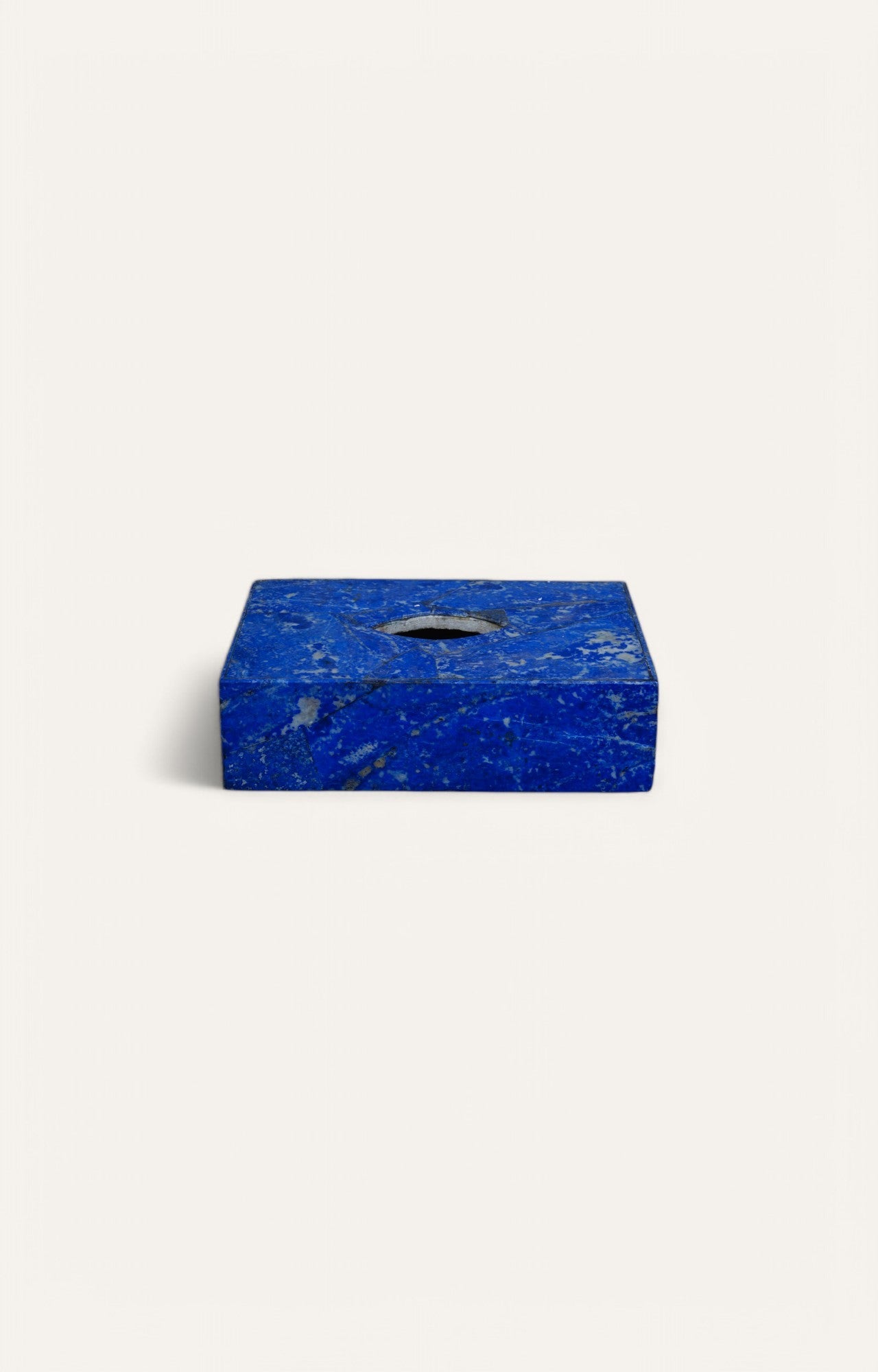 Lapis Stone Tissue Box with Natural Veining