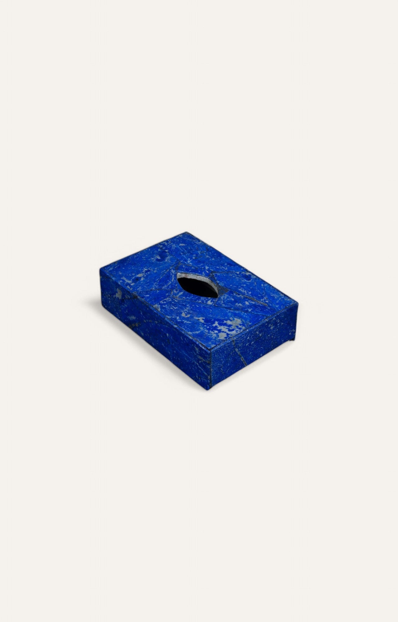 Lapis Stone Tissue Box with Natural Veining