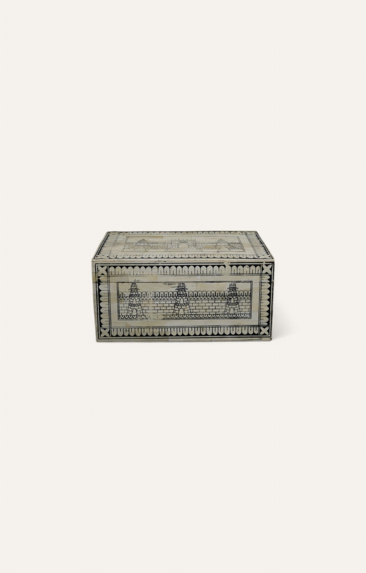 Ivory Mango Wood and Bone Antique Large Jewelry Box