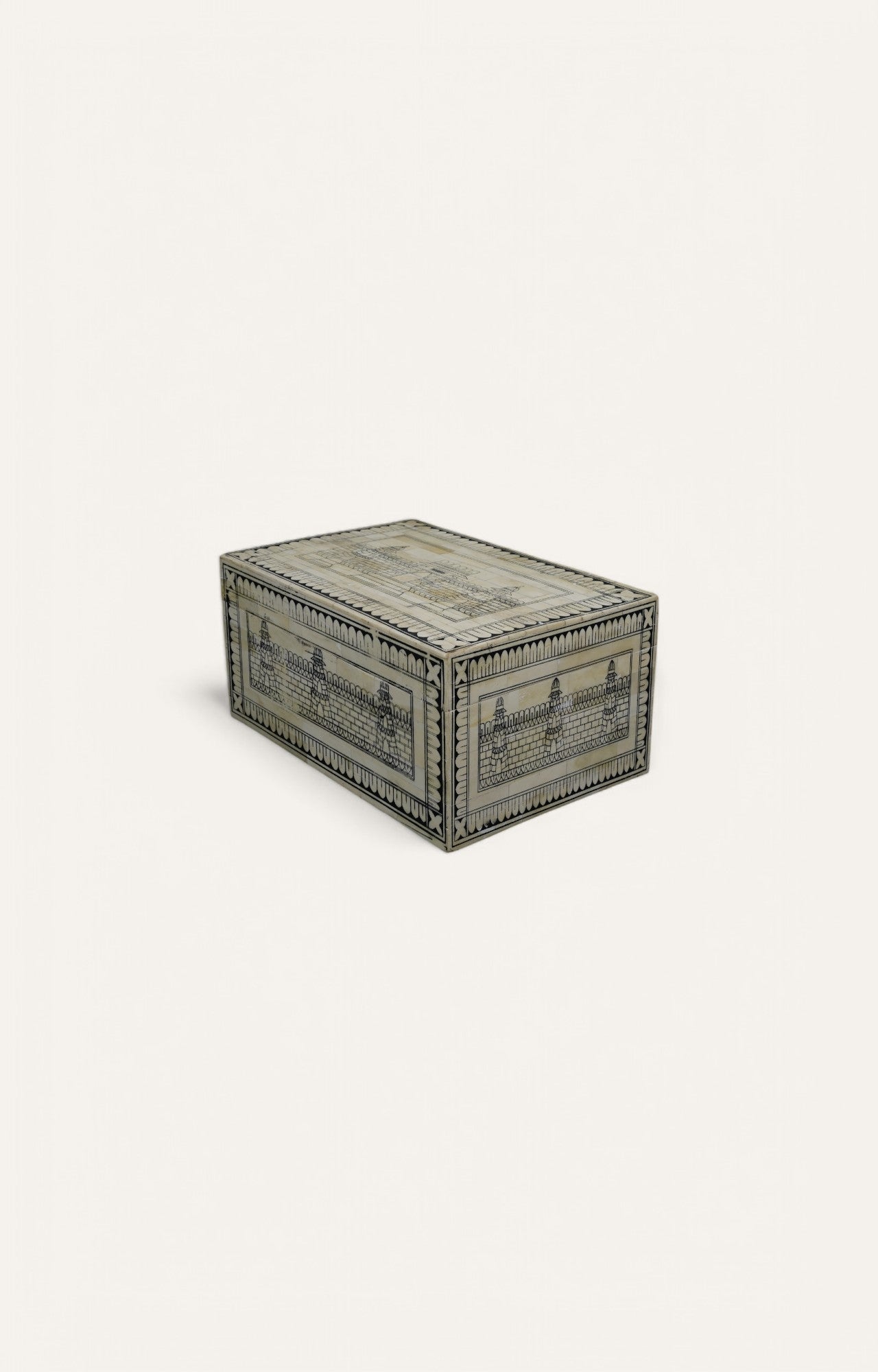 Ivory Mango Wood and Bone Antique Large Jewelry Box