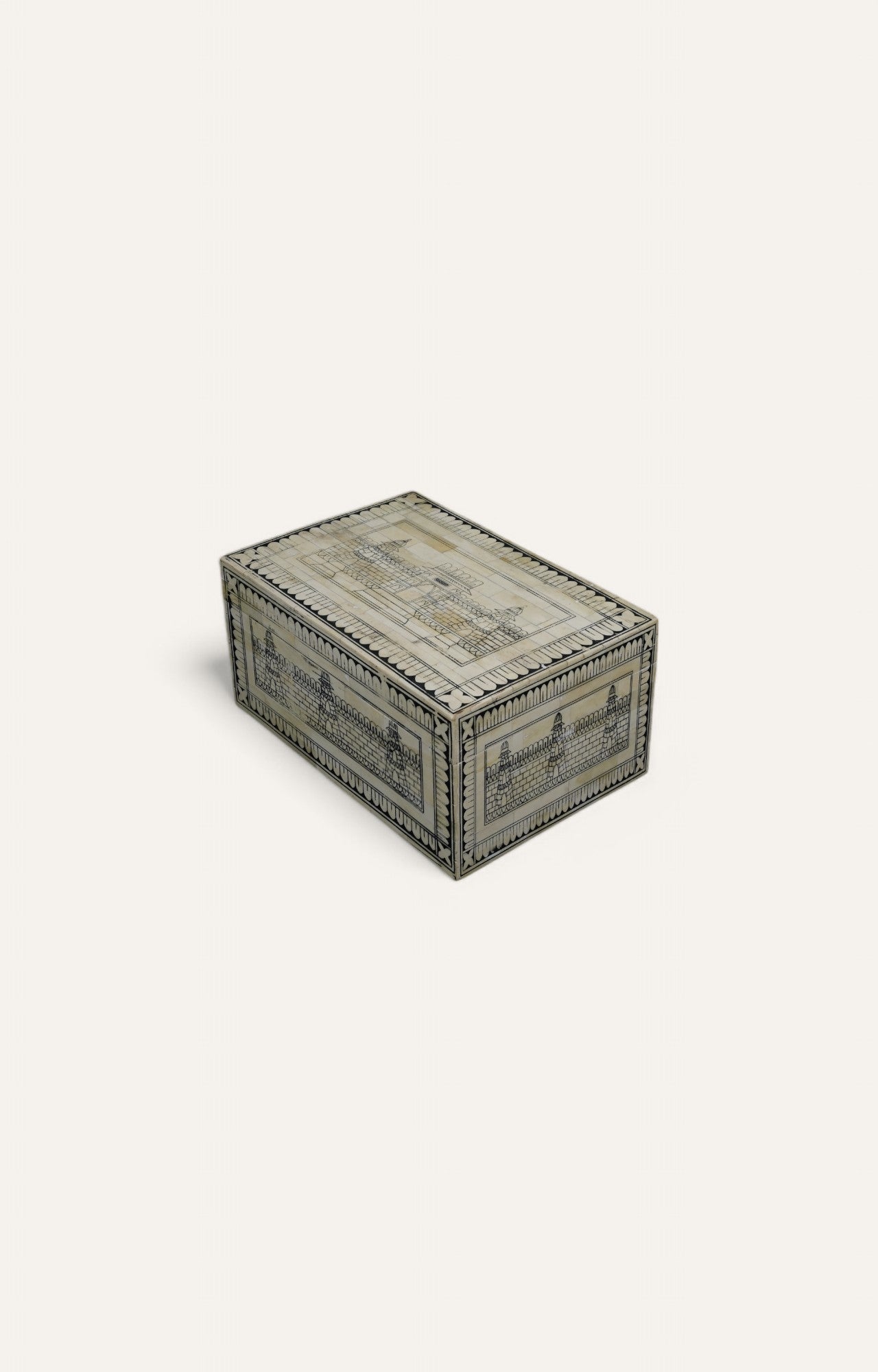 Ivory Mango Wood and Bone Antique Large Jewelry Box