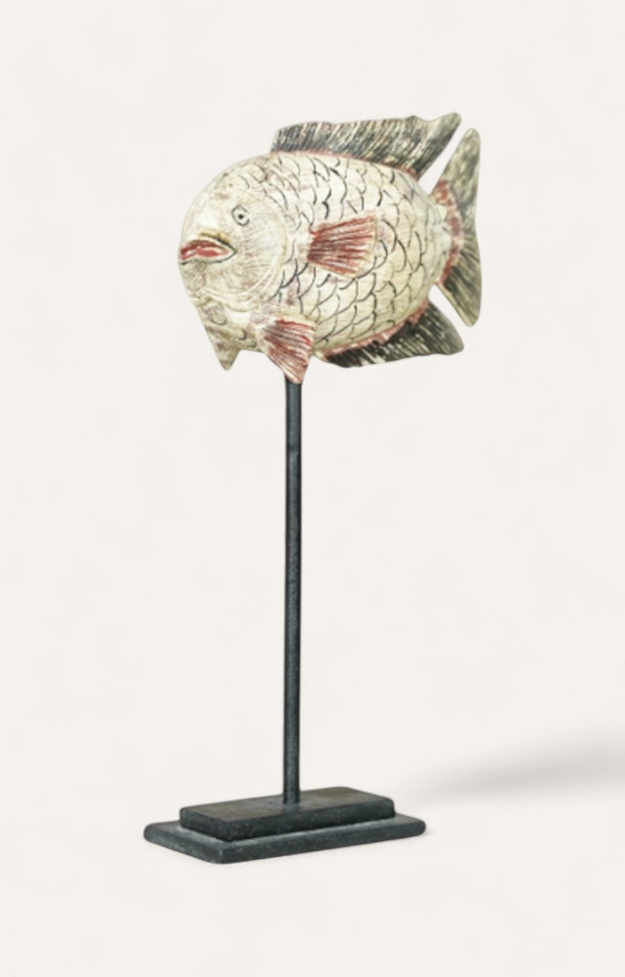 Natural Carved Wooden Fish Décor