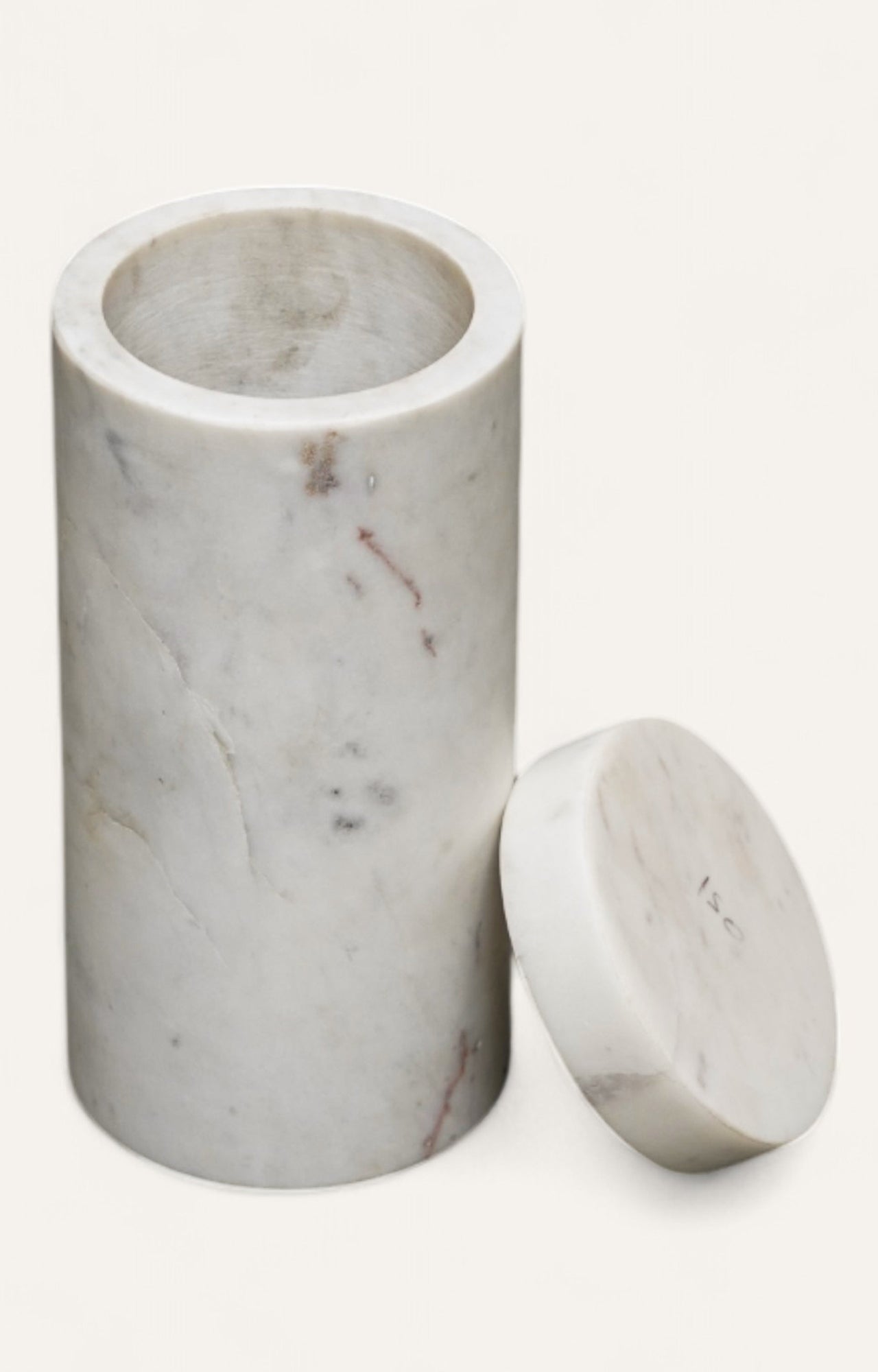 Towering Marble Cylinder Box with Lid