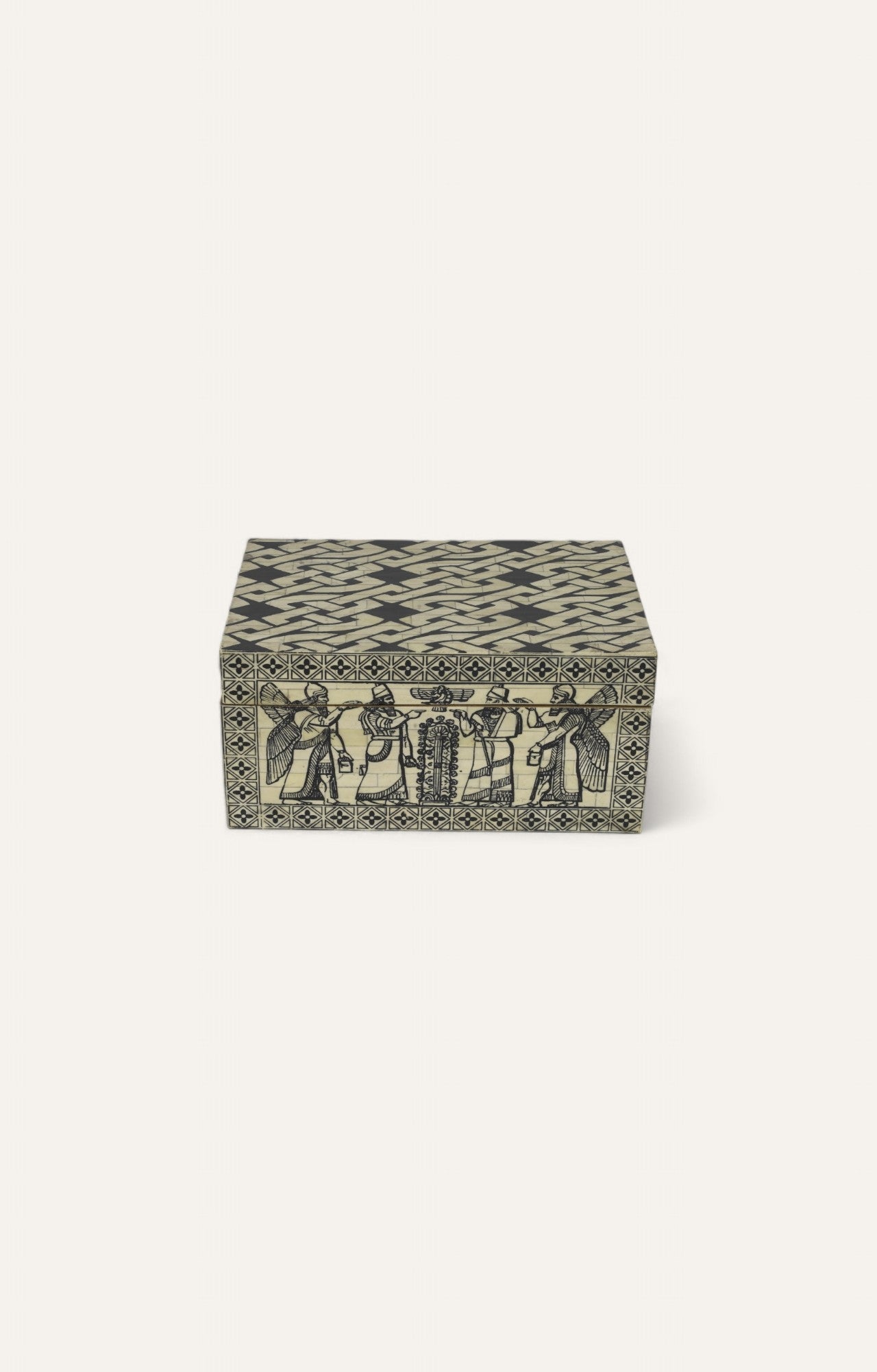 Hand-Painted Tribal Bone Inlay Box