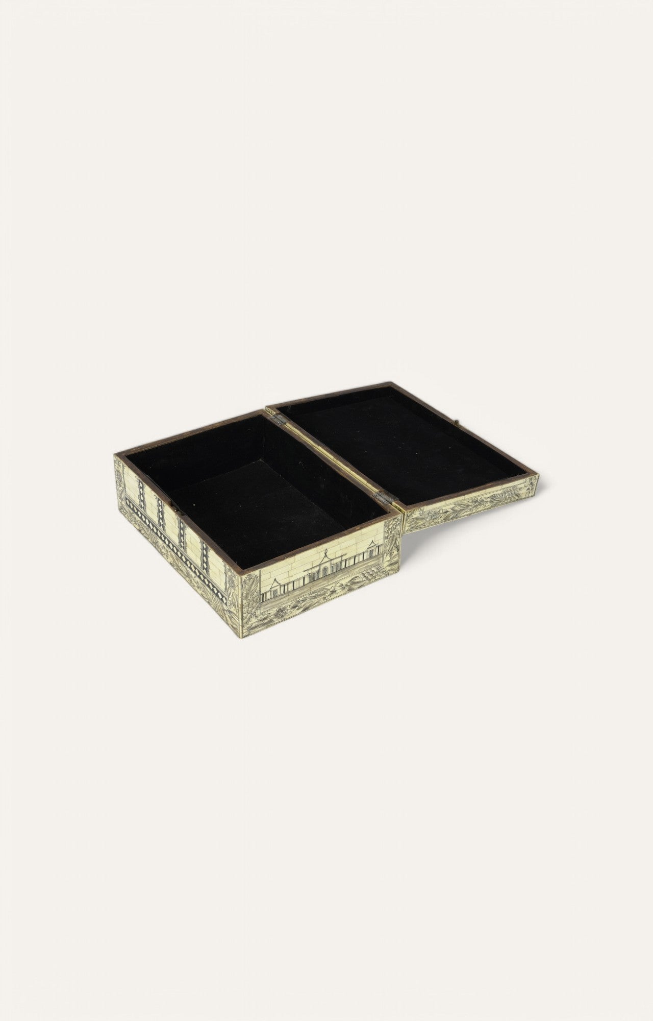 Architectural Bone Inlay Box with Arched Detailing
