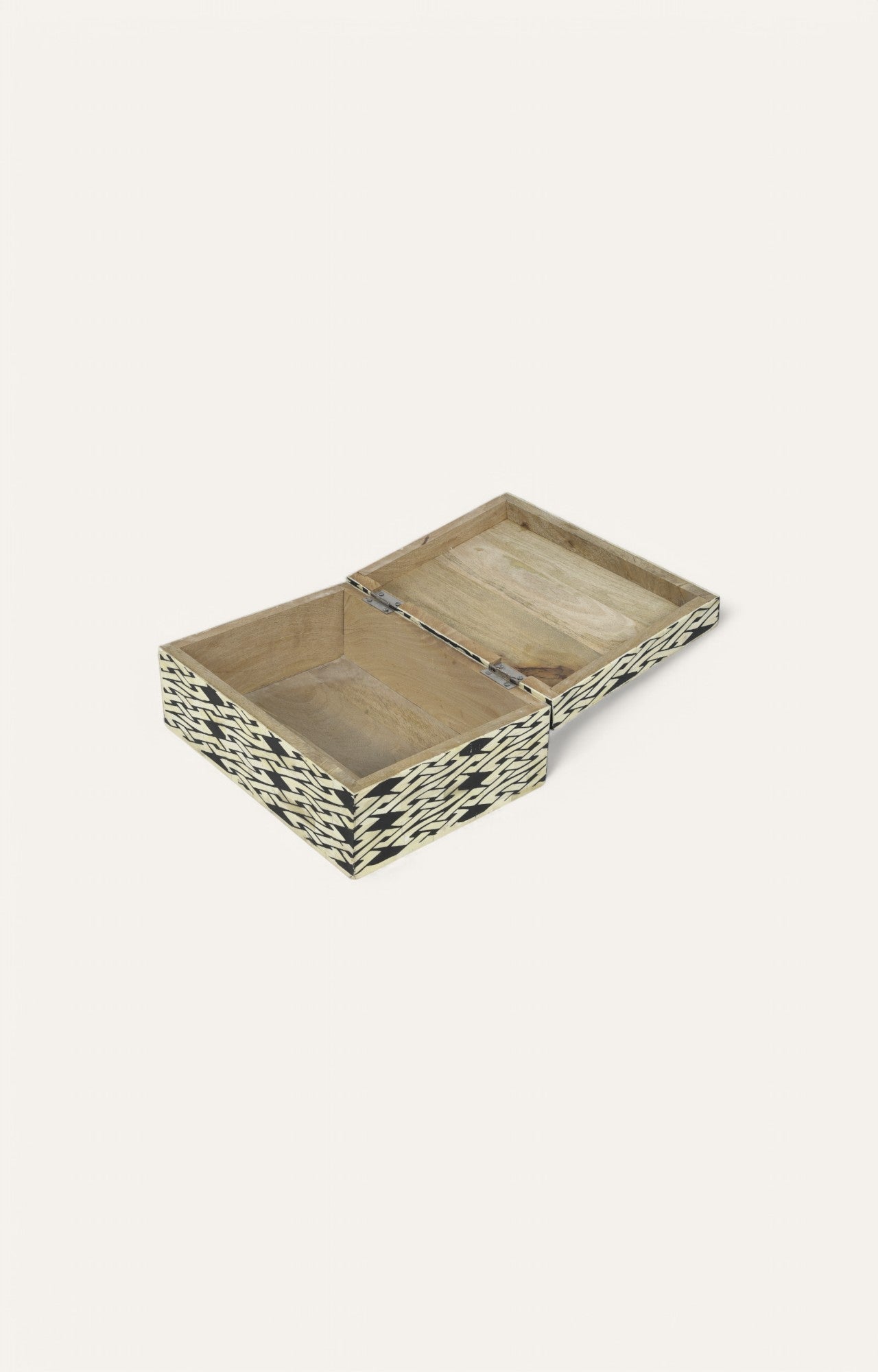 Large Mythological Bone Inlay Box with Brick Motif