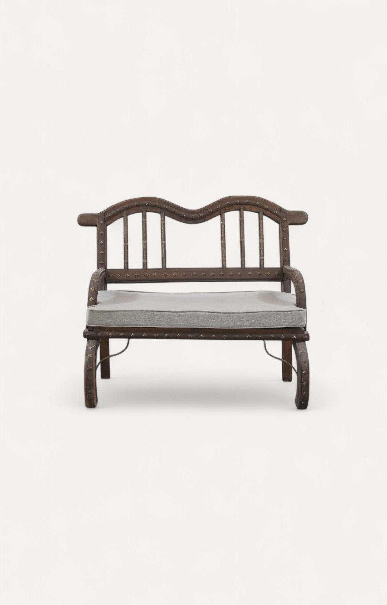 Industrial Accent Sofa in Acacia & Metal