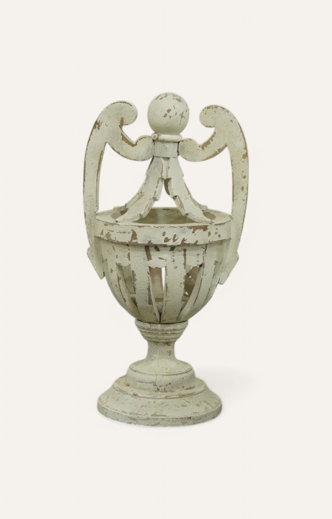 Distressed Off-White Wooden Decor