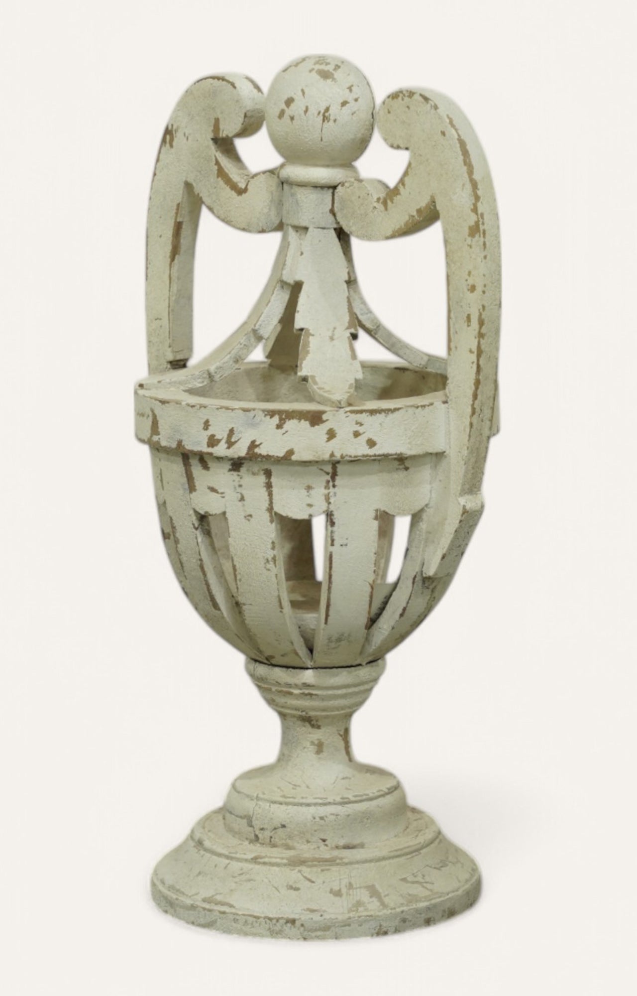 Distressed Off-White Wooden Decor