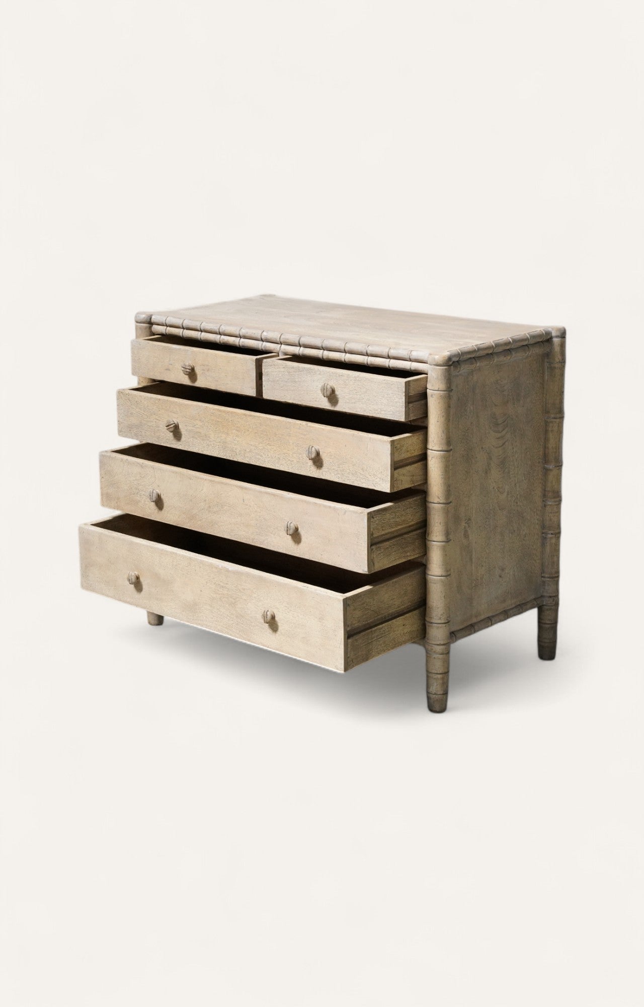Coastal Bamboo-Style Chest of Drawers