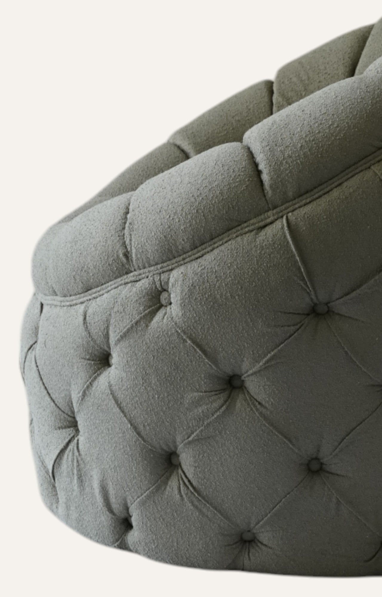 Tufted Egg Chair in Green Boucle