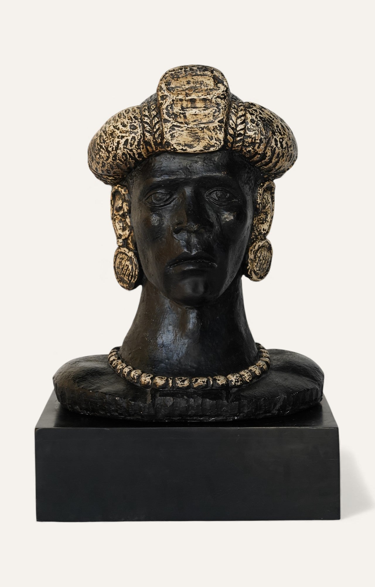 Black Tribal Bust with Snake Headdress