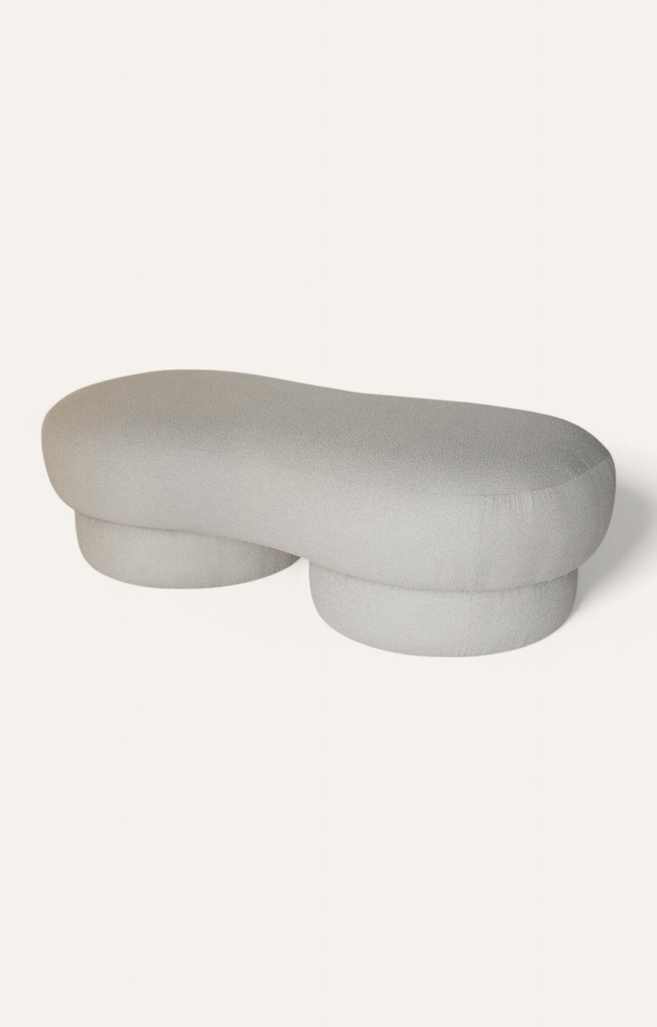 Wave Ivory Curved Ottoman