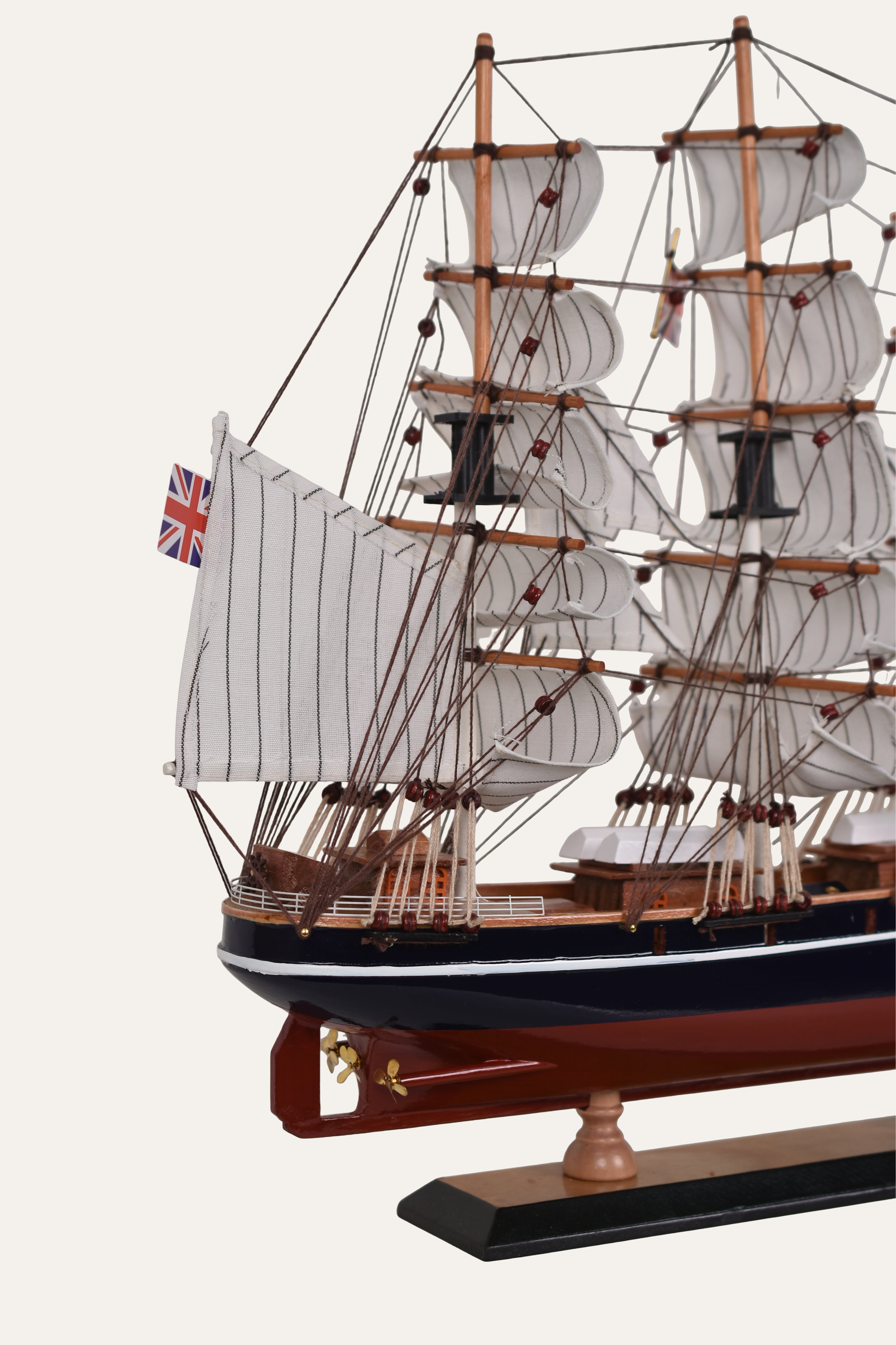 Handcrafted Pinewood Classic Sailing Ship Décor