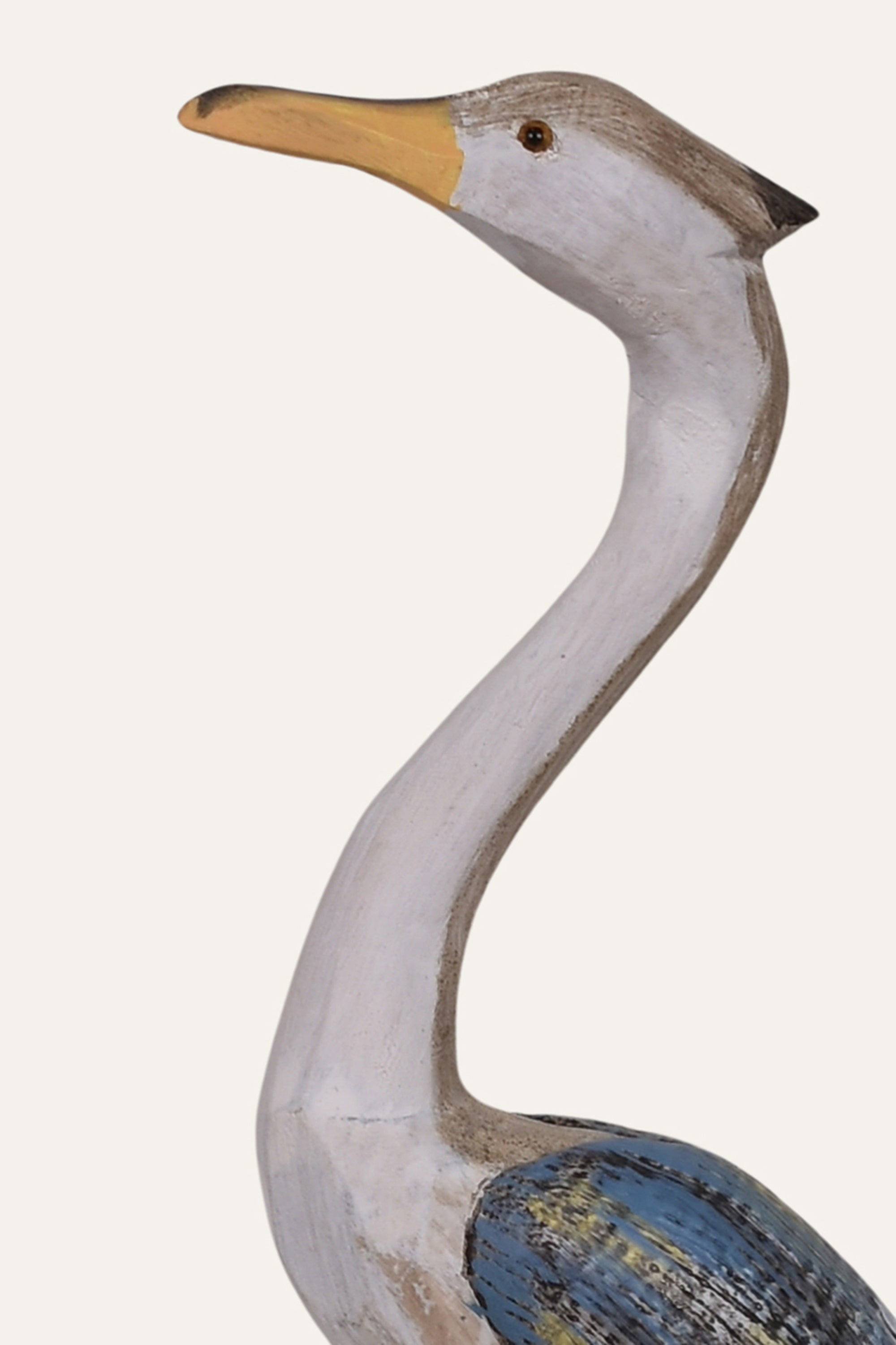 Handcrafted Paulownia Wood Standing Bird Sculpture - Small