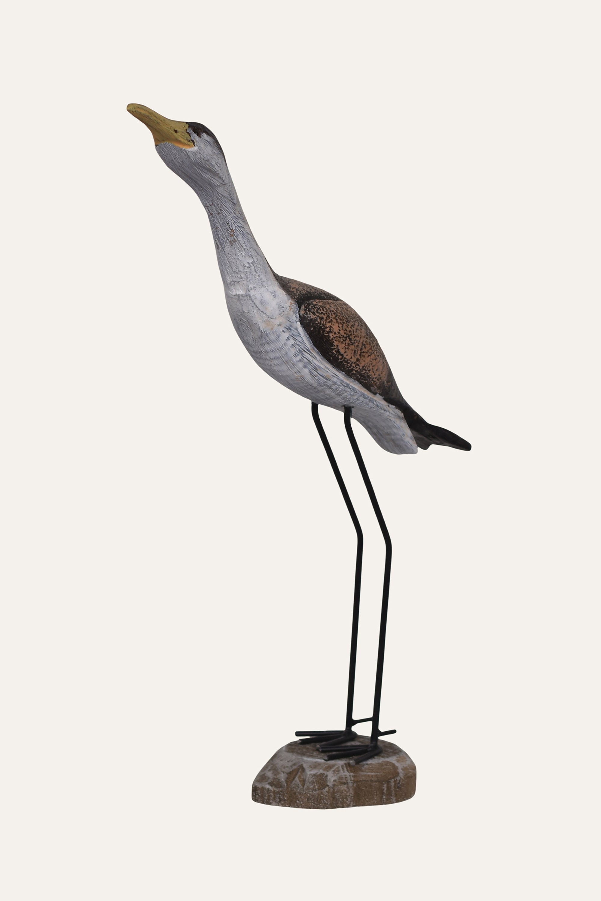 Handcrafted Paulownia Wood Standing Bird Sculpture - Small