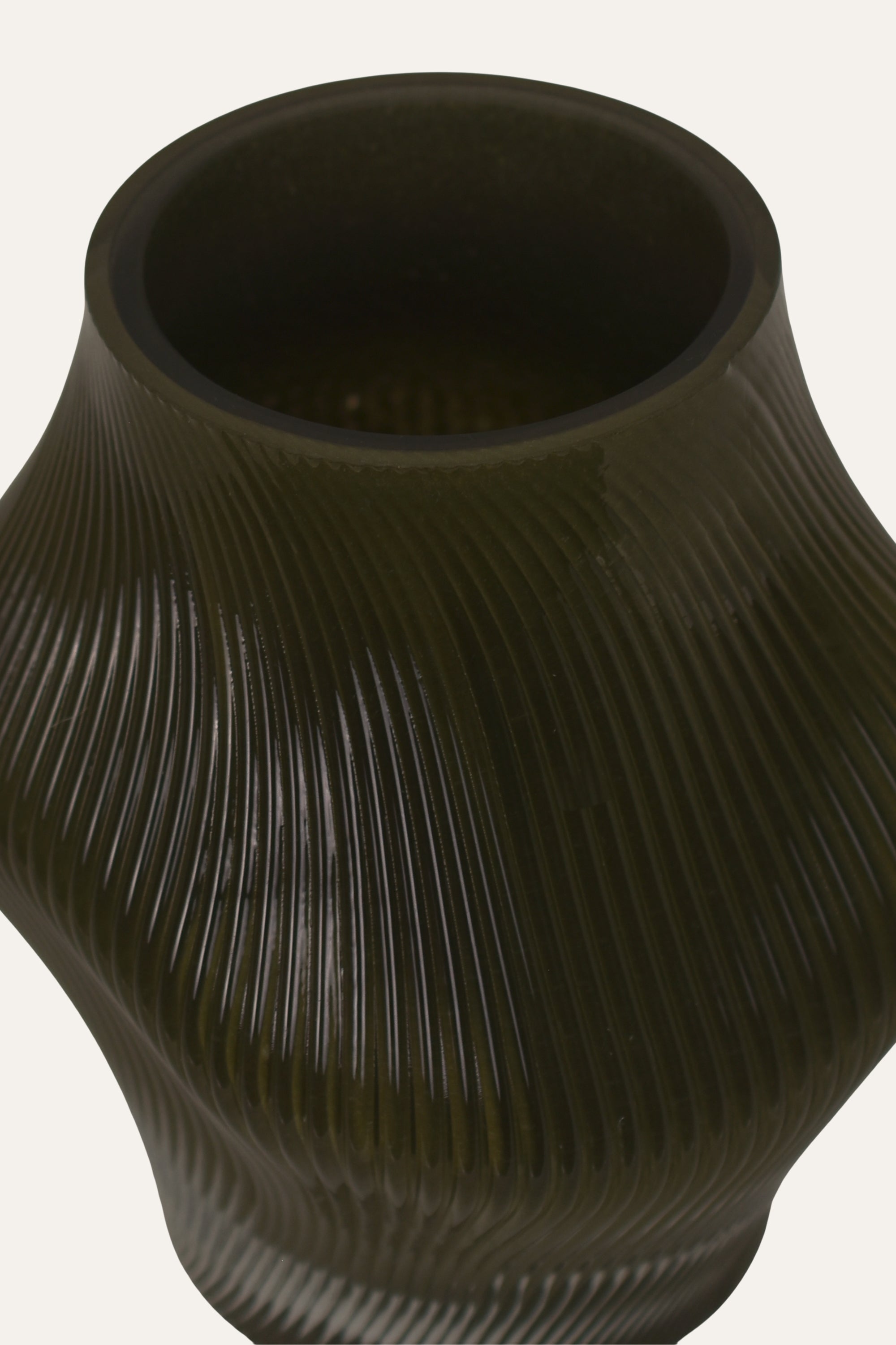 Decorative Hand Blown Colored Green Glass Vase