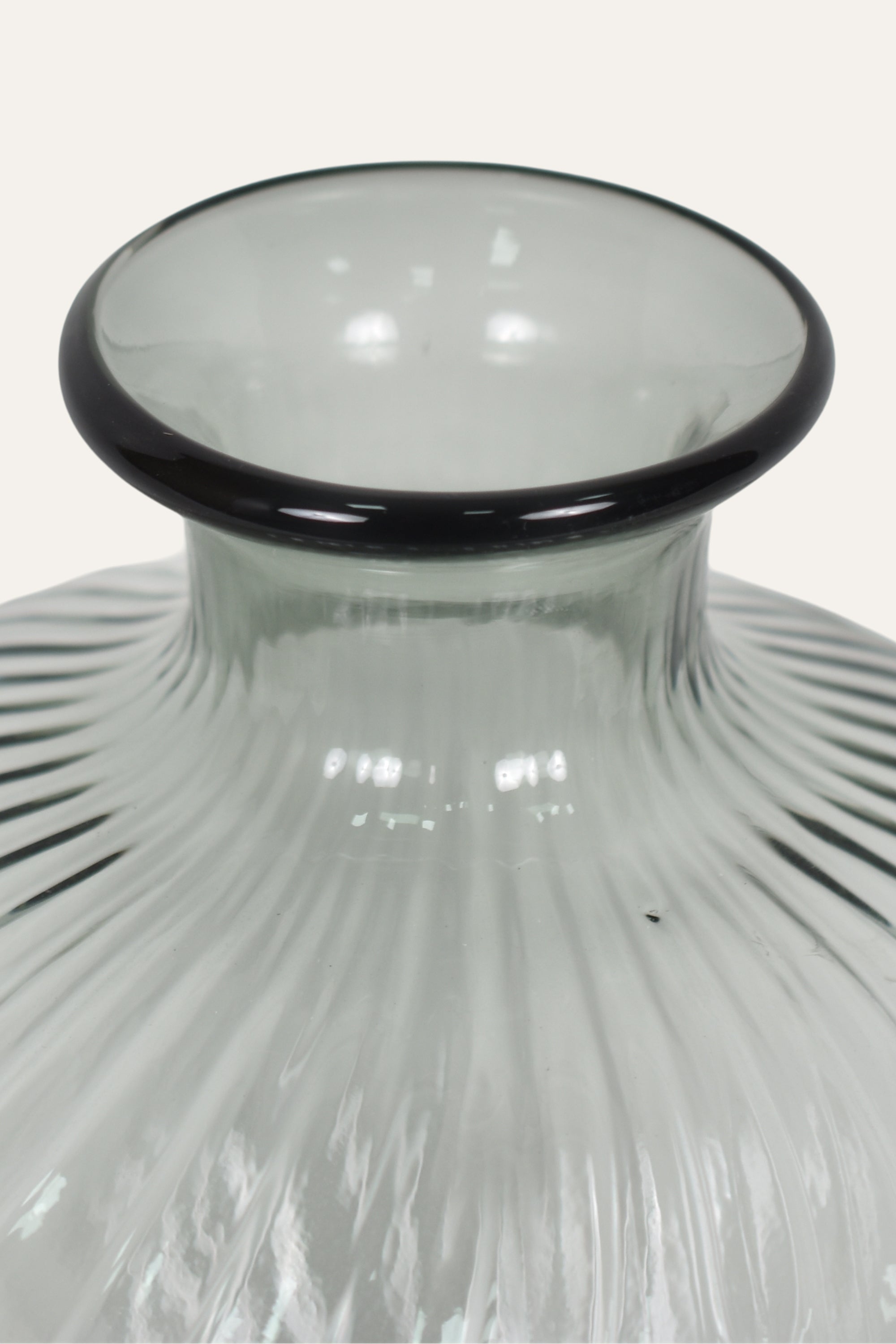 Sculptural Blackish Grey Hand Blown Colored Large Vase