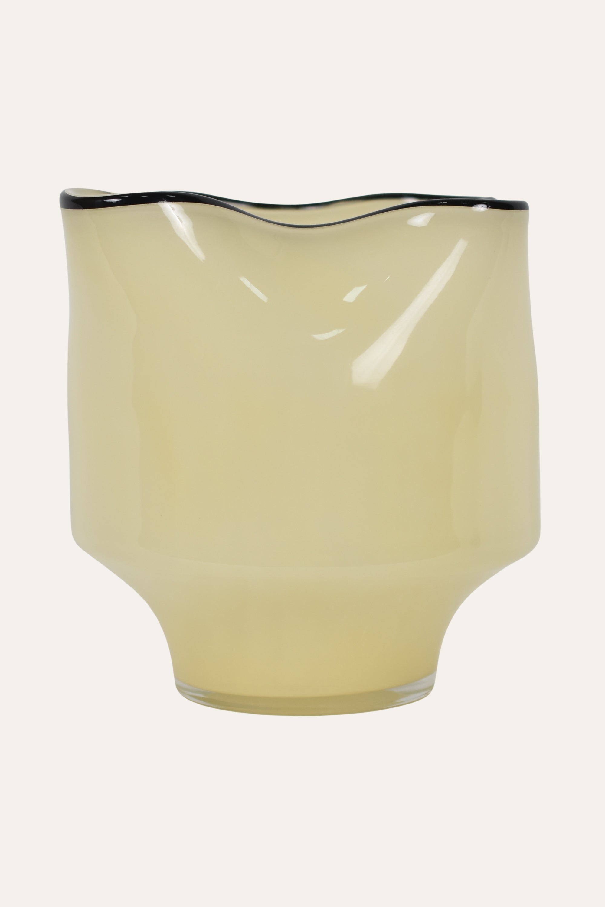 Artistic Frosted Yellow Hand Blown Colored Glass Vase