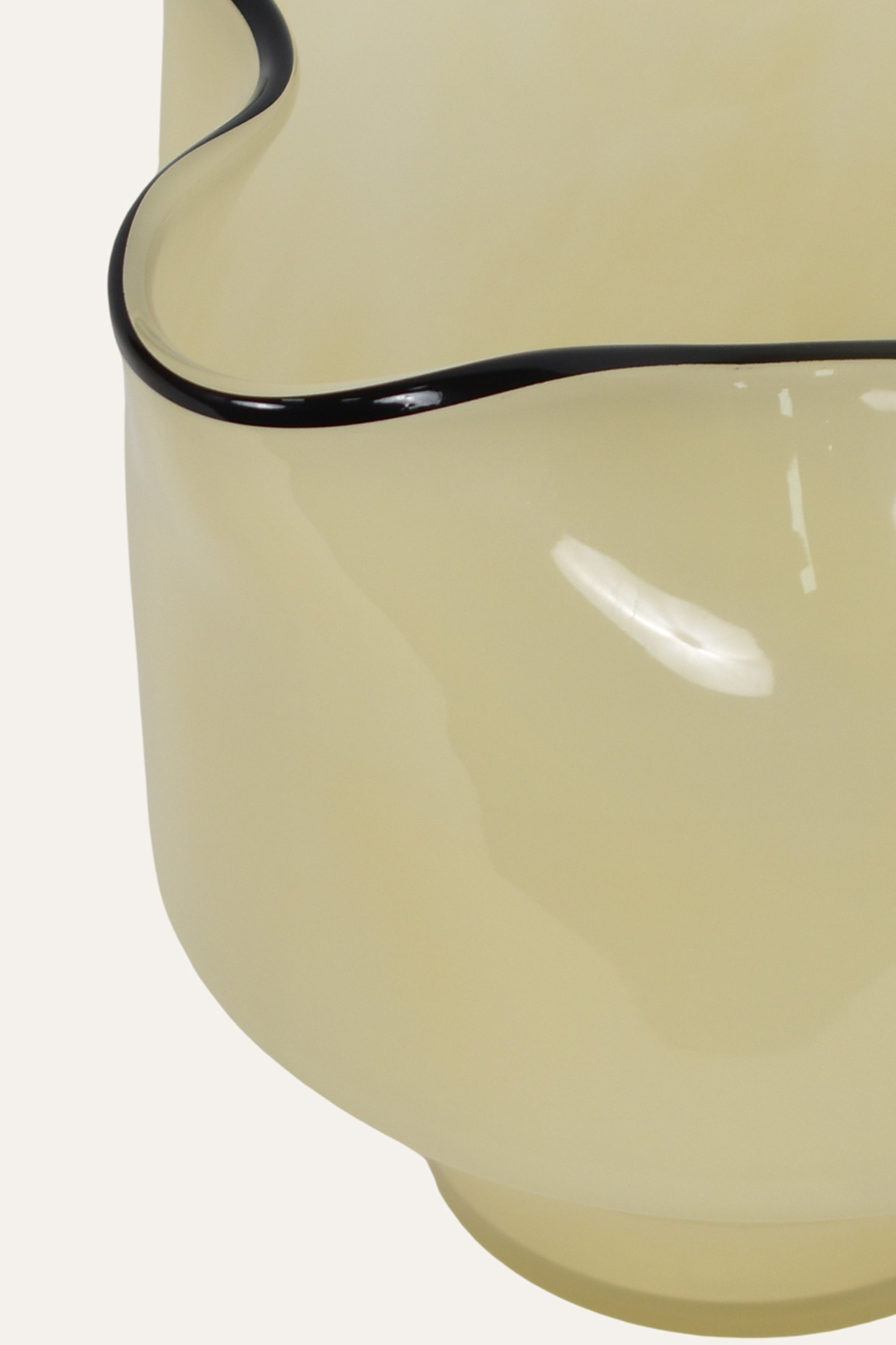 Artistic Frosted Yellow Hand Blown Colored Glass Vase