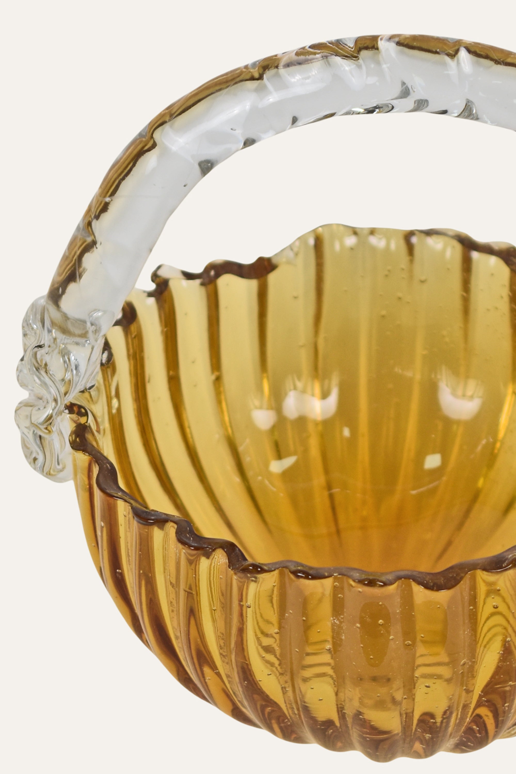 Whimsical Amber Glass Hand Blown Colored Vase